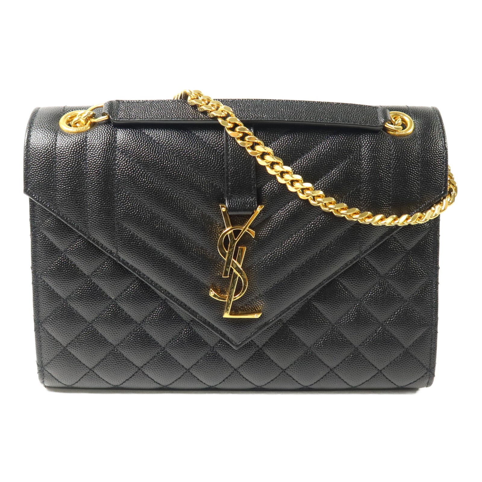 SAINT LAURENT 牛皮皮革Envelope Chain Bag鏈帶肩背袋