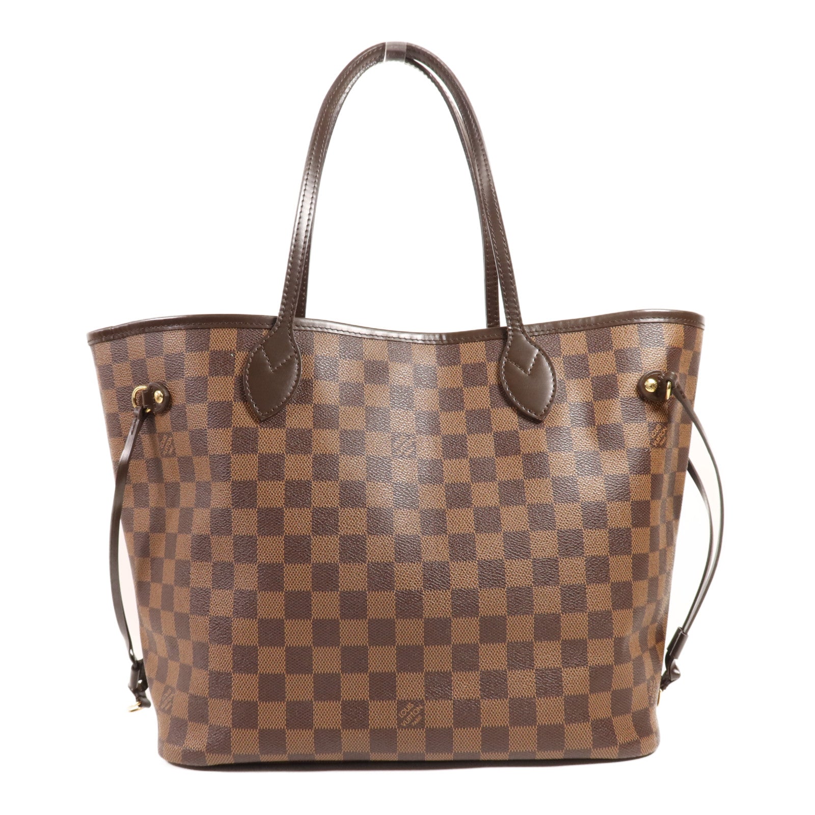 LOUIS VUITTON Damier Neverfull MM金扣肩背袋/手挽袋