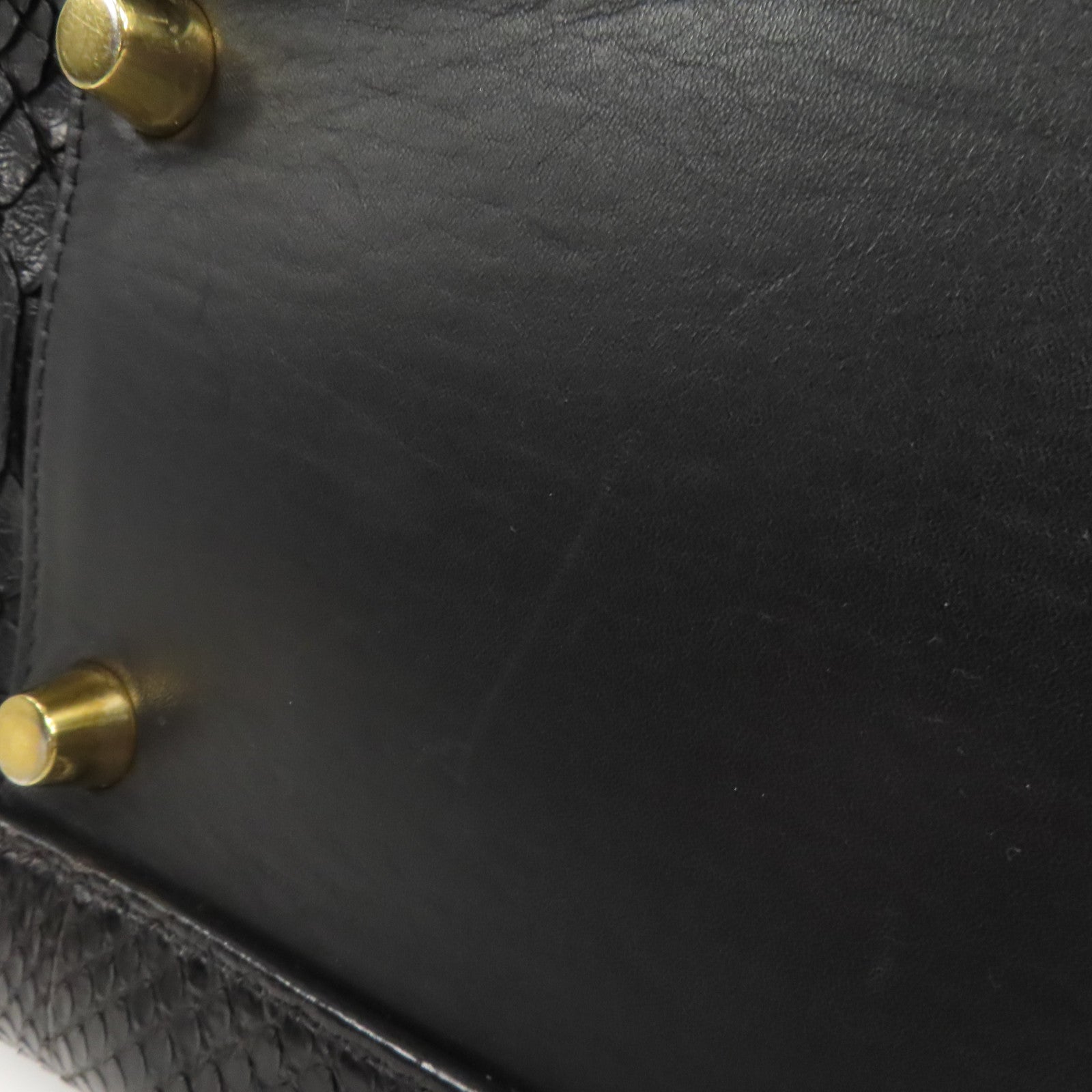 CELINE 【激減優惠】蛇皮皮革Belt Bag金扣手挽肩背兩用袋黑色