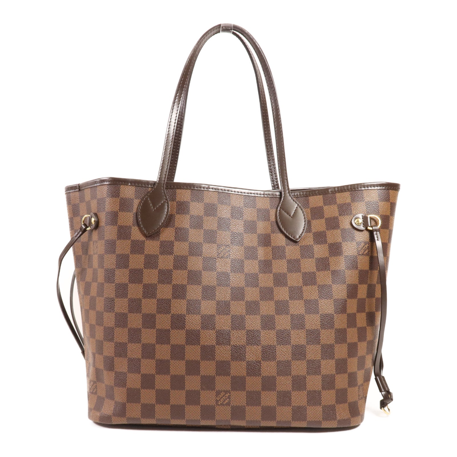 LOUIS VUITTON Damier Neverfull MM金扣肩背袋/手挽袋