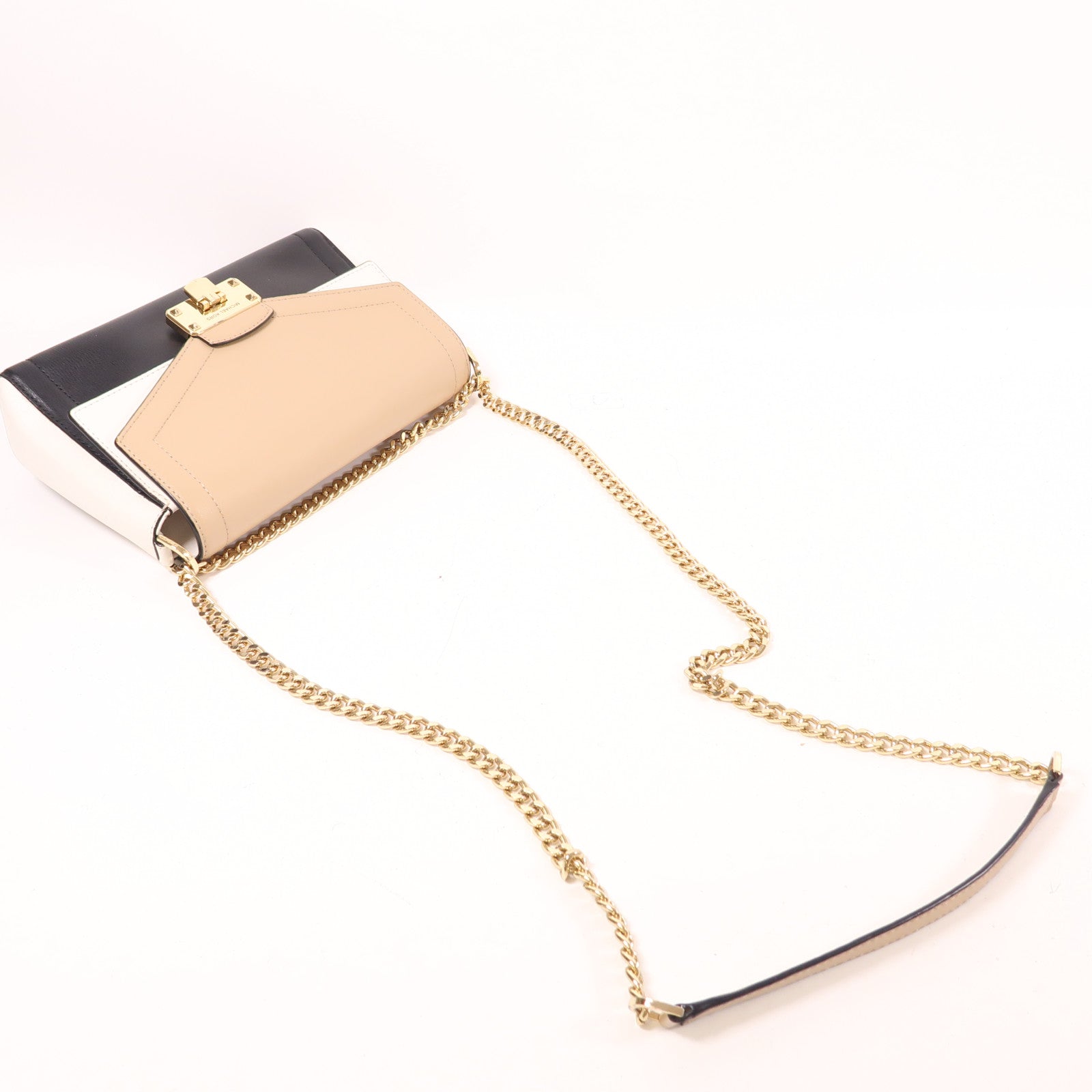 Michael Kors 牛皮皮革Chain Shoulder金扣鏈帶肩背袋