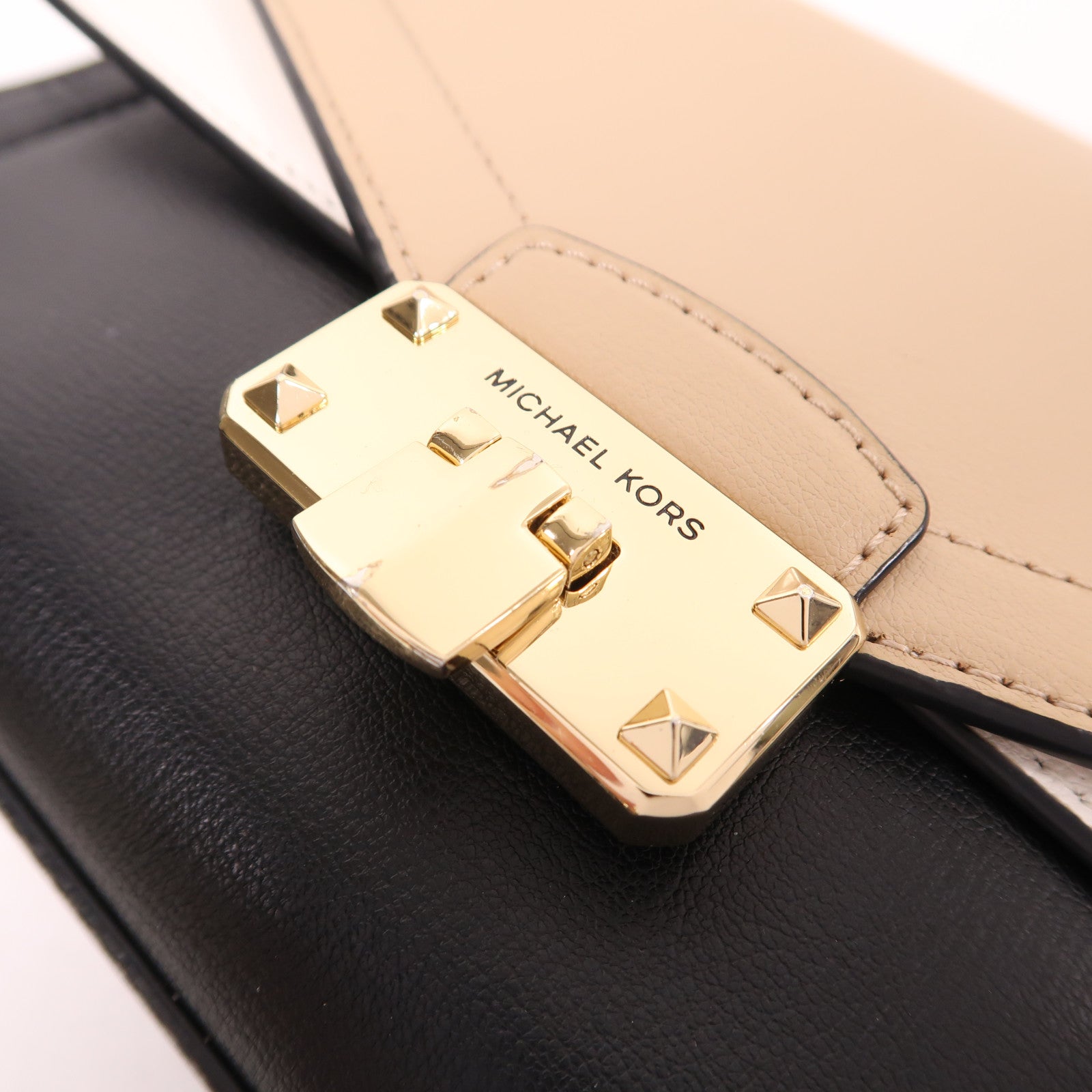 Michael Kors 牛皮皮革Chain Shoulder金扣鏈帶肩背袋