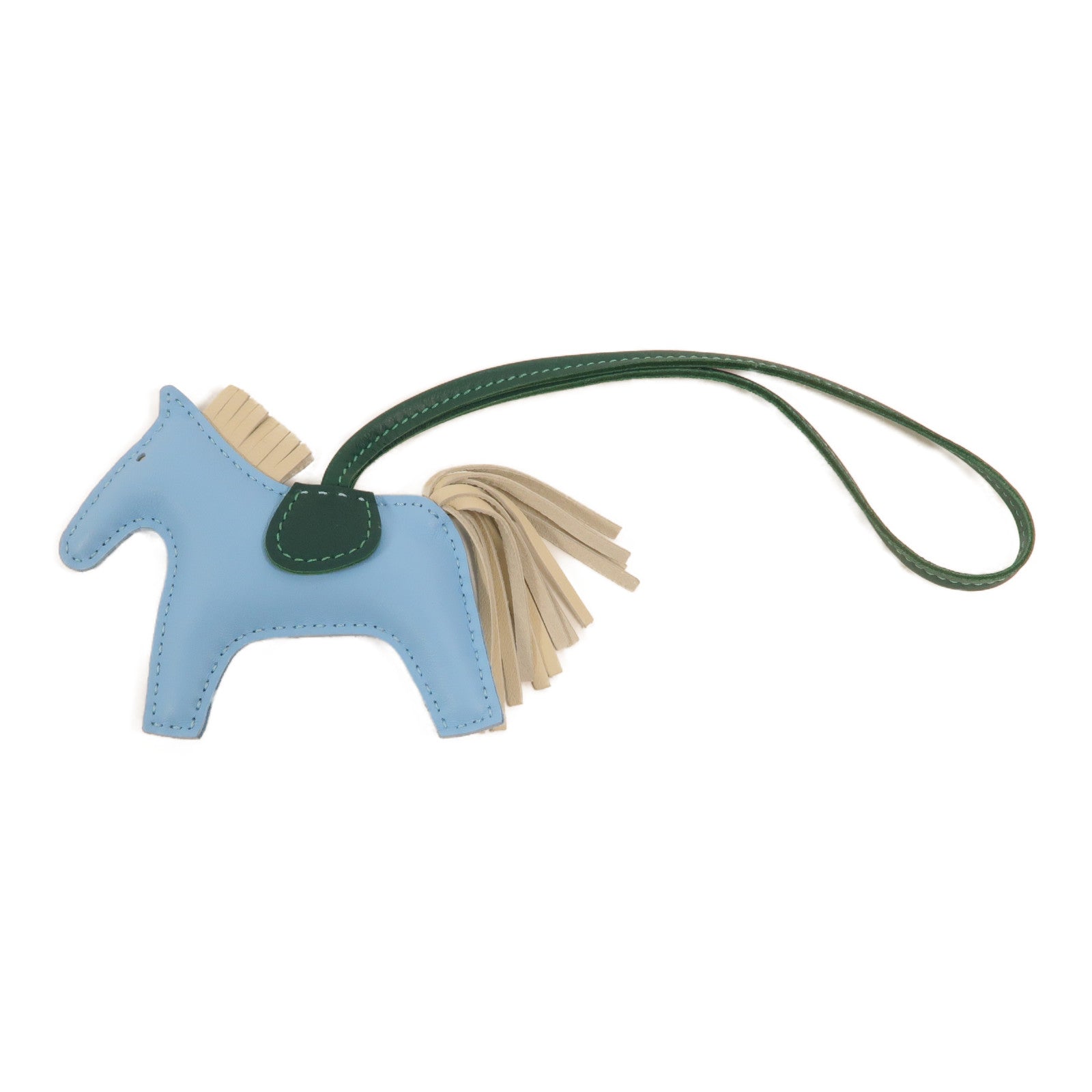 HERMES Milo皮革Rodeo PM掛飾Celeste