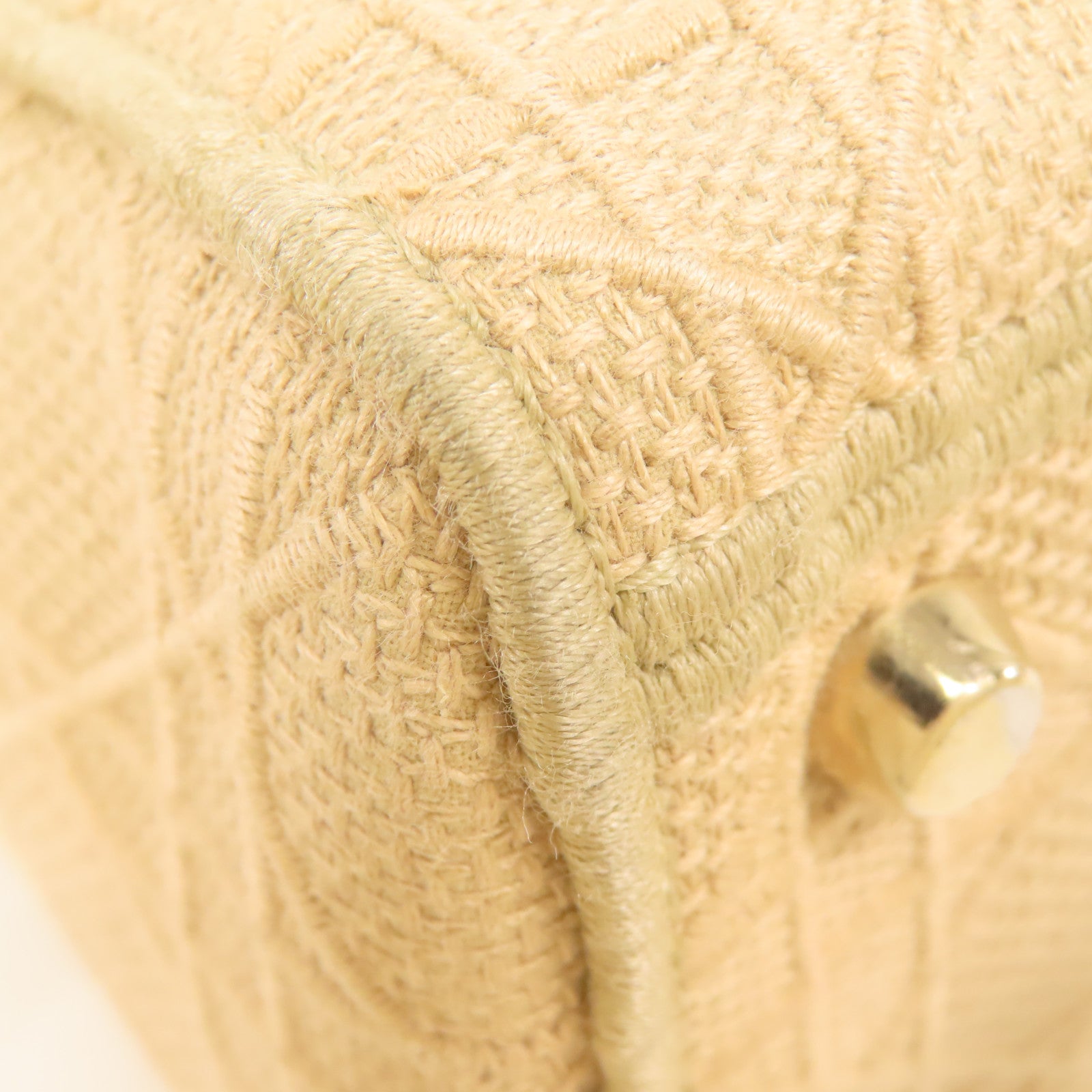 Dior CD GHW Lady Dior D-Lite 2 Way Bag M0565OREY Canvas Beige