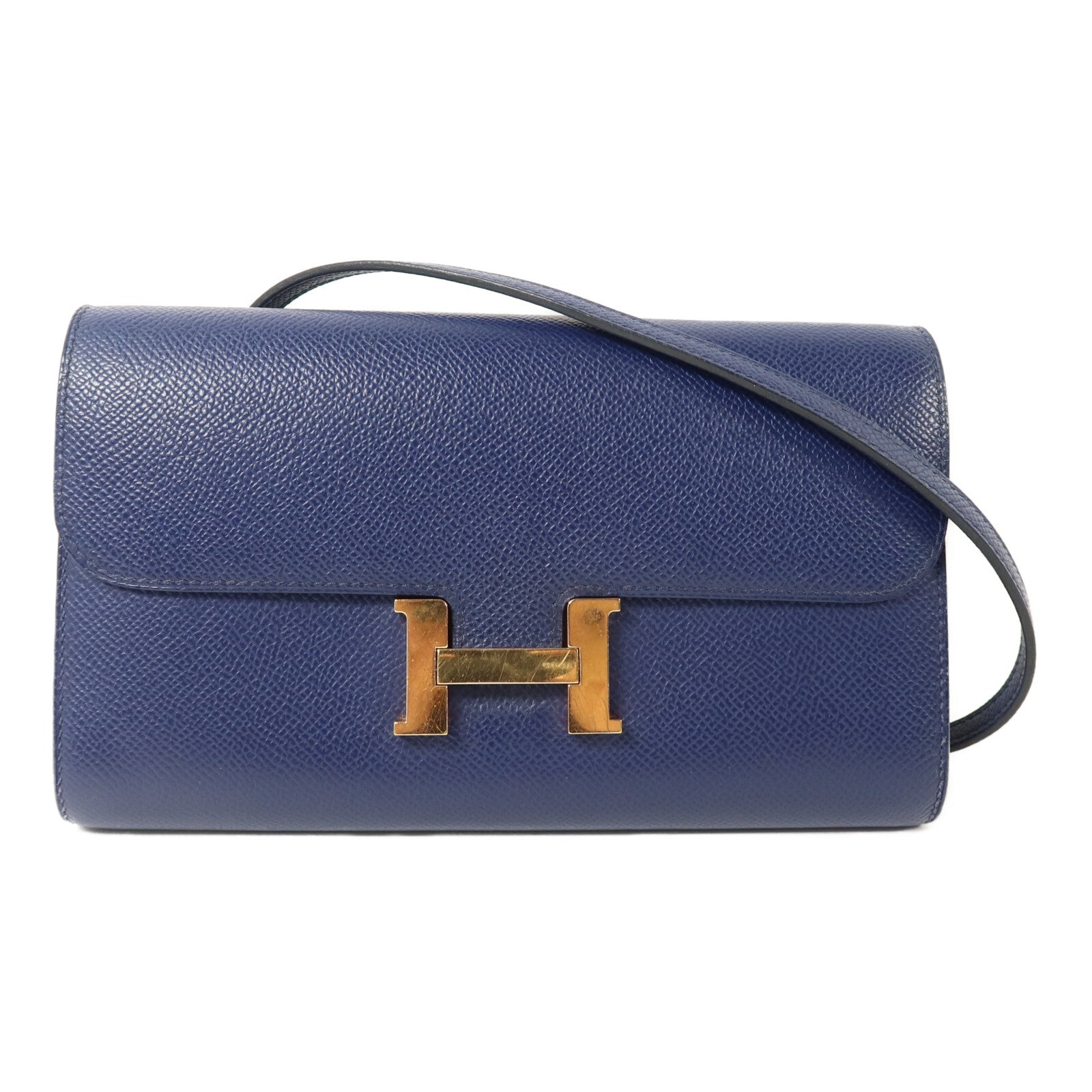 HERMES Epsom皮革Constance To Go肩背袋Bleu Saphir