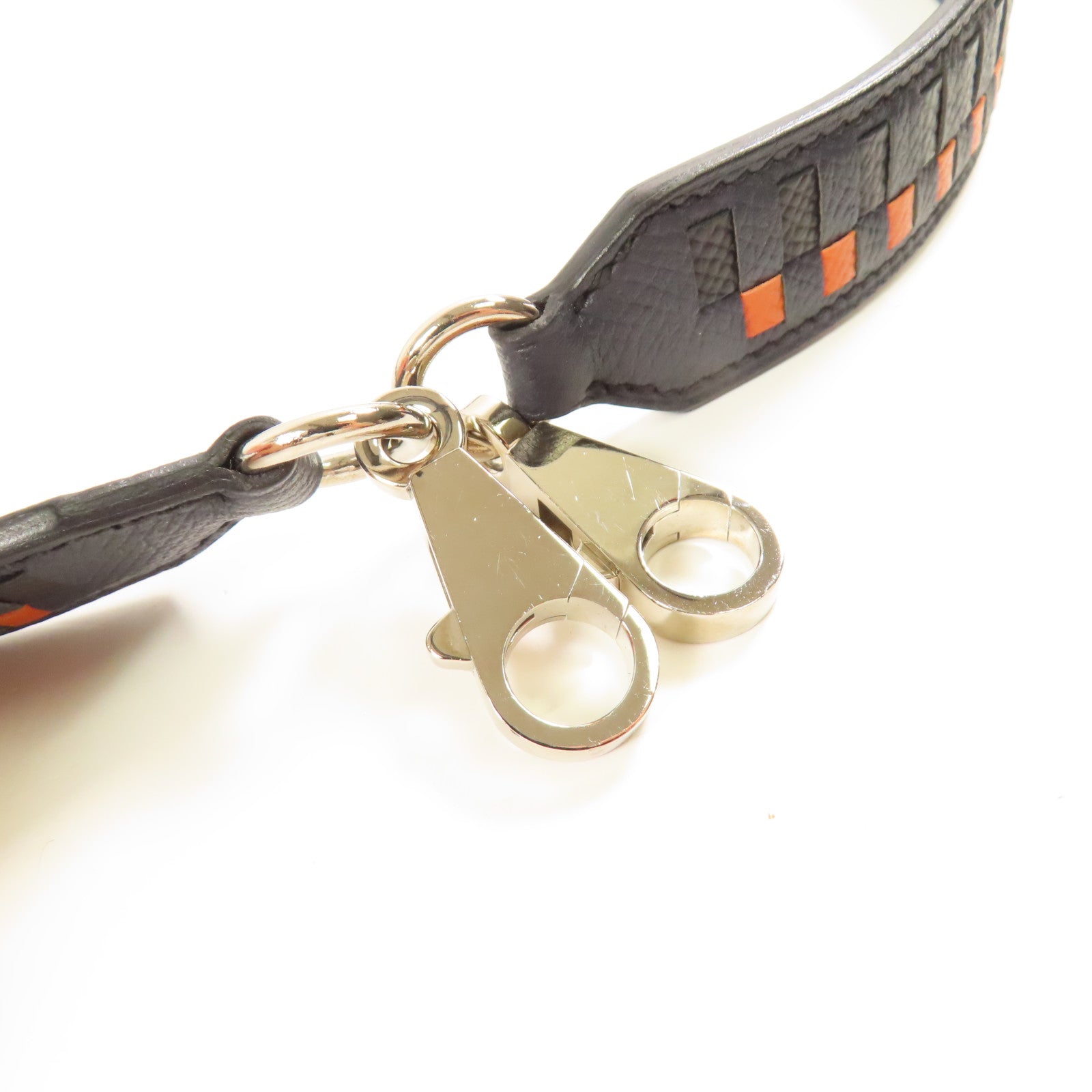 HERMES【激減優惠】 Epsom皮革Strap 105cm銀扣肩背帶Bleu Saphir