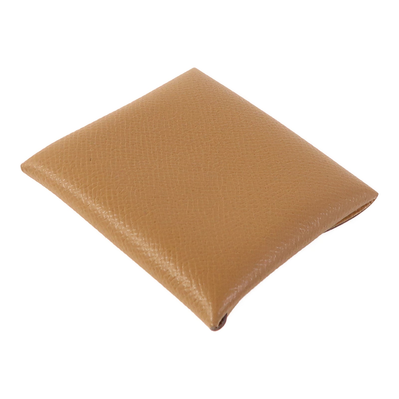 HERMES Epsom皮革Bastia銀扣零錢包Gold