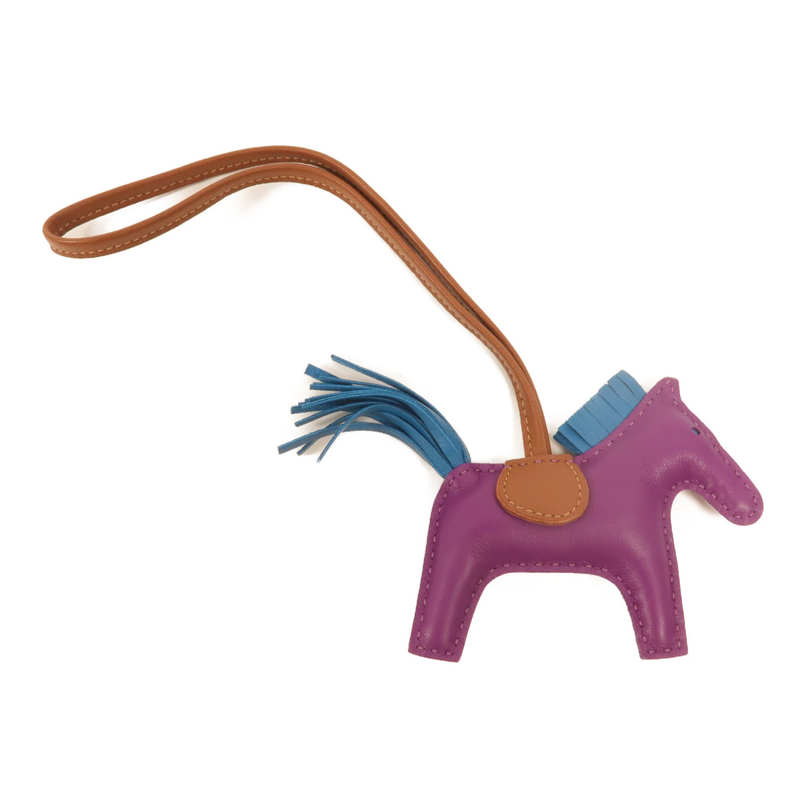 HERMES Milo皮革Rodeo PM掛飾Anemone