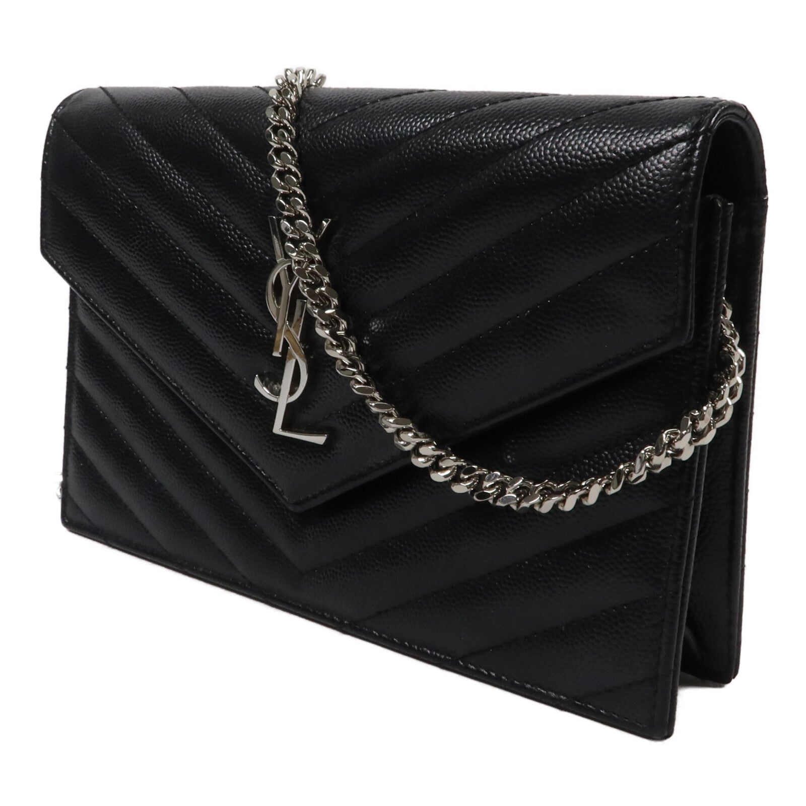 SAINT LAURENT 牛皮皮革Cassandra Envelope Chain Wallet鏈帶肩背袋