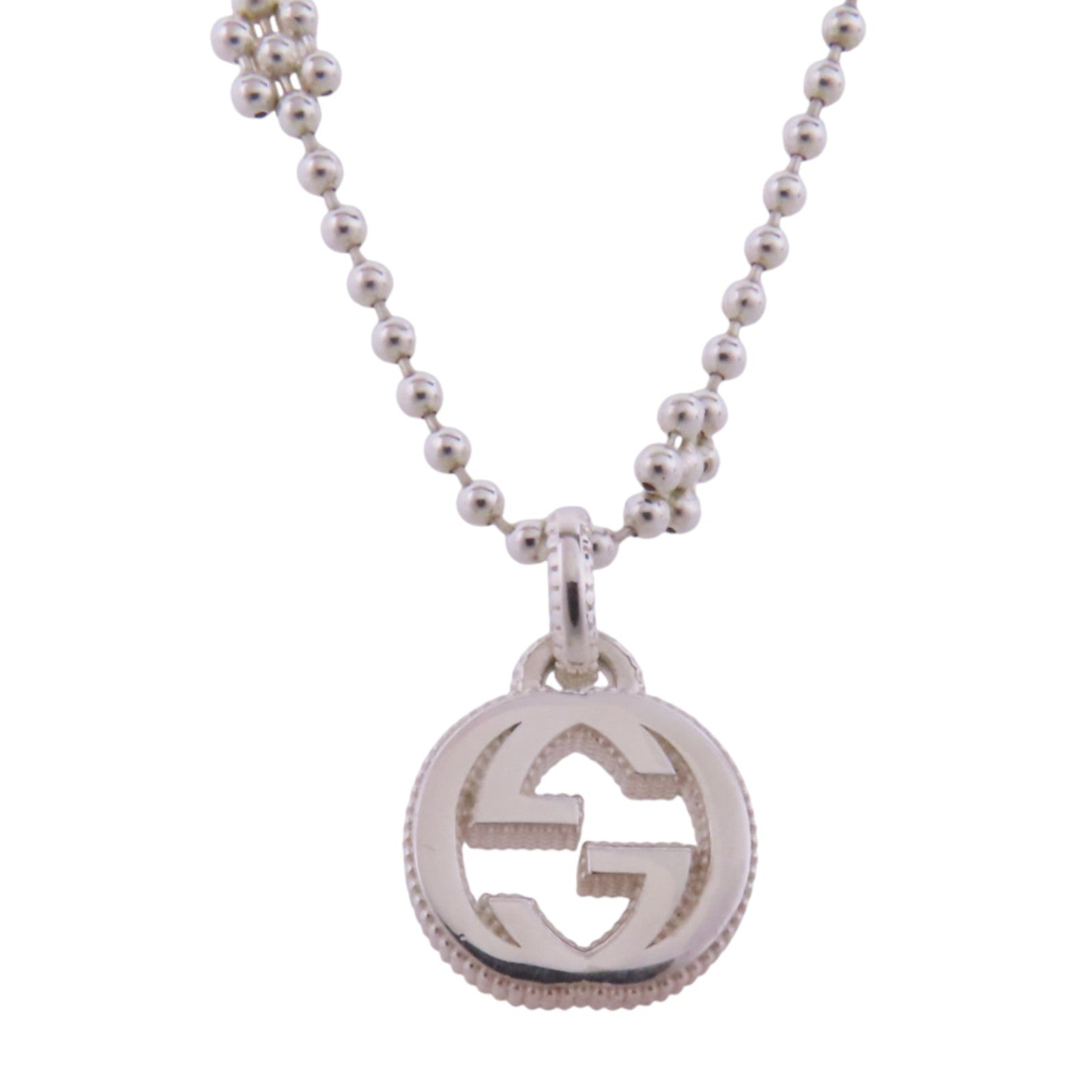 GUCCI 925純銀GG Necklace銀扣項鏈