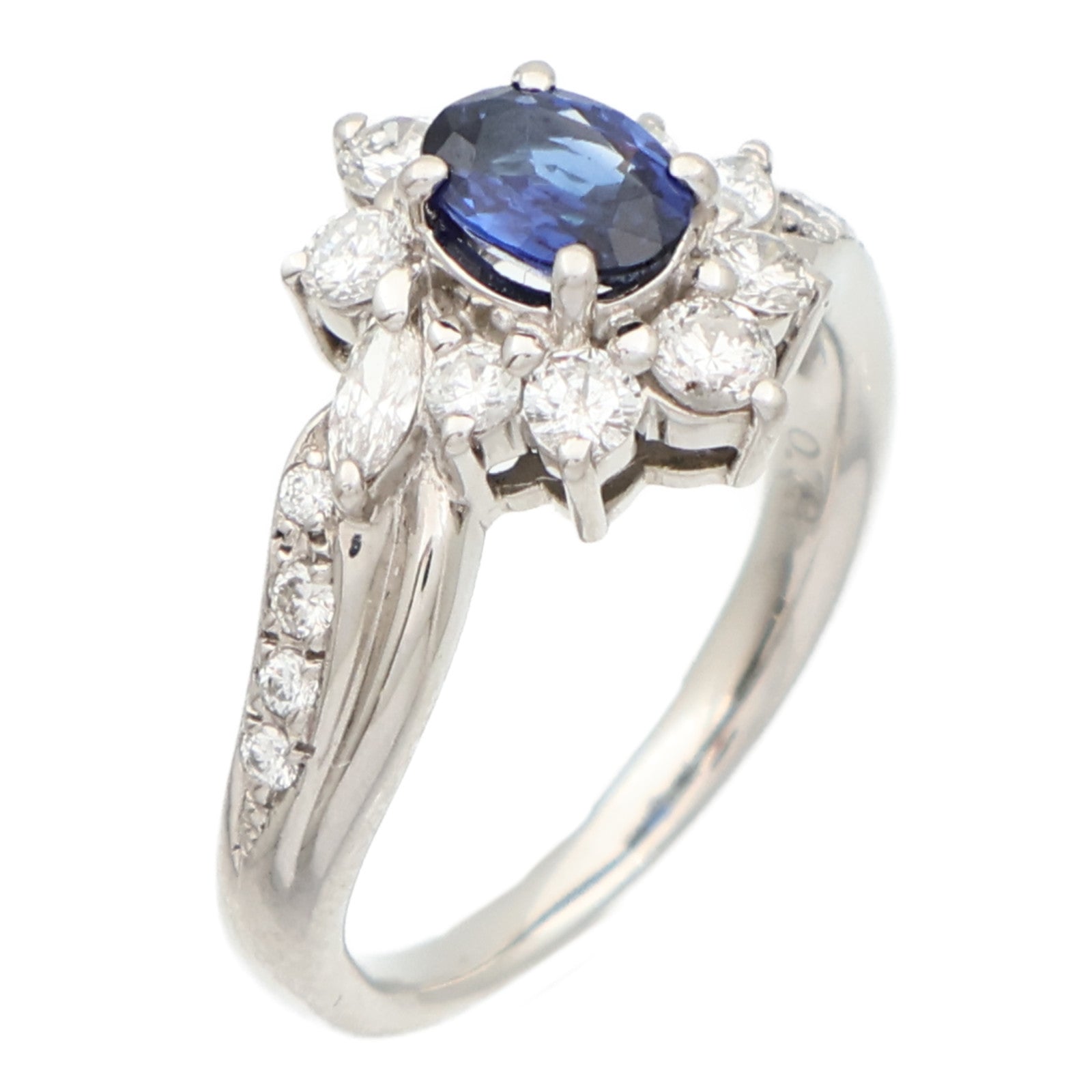 JEWELRY PT900鉑金Sapphire Diamond Ring藍寶石/鑽石戒指
