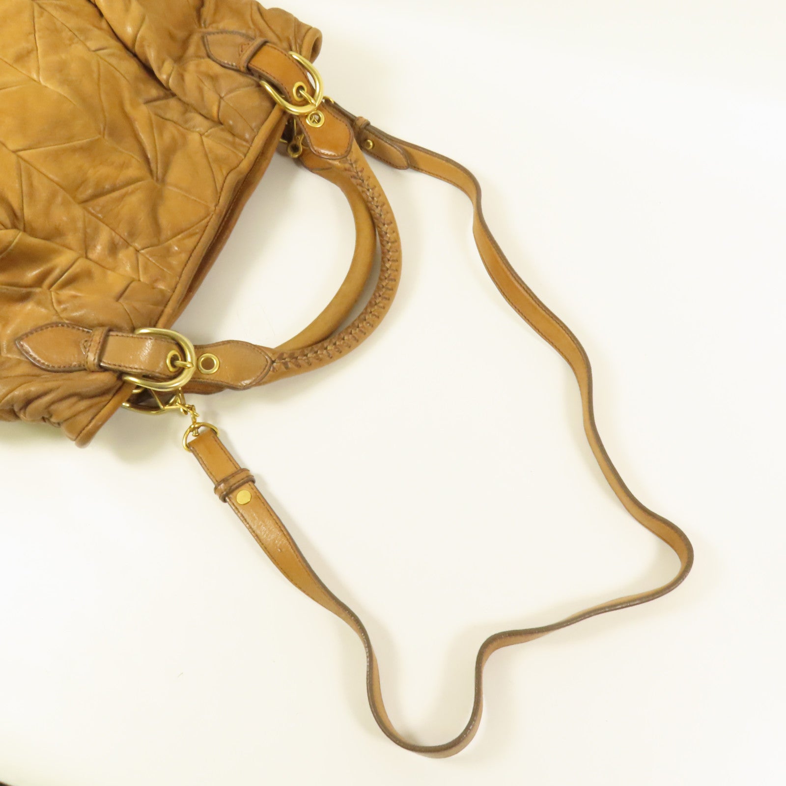 Miu Miu 牛皮皮革Shoulder Bag金扣手挽肩背兩用袋