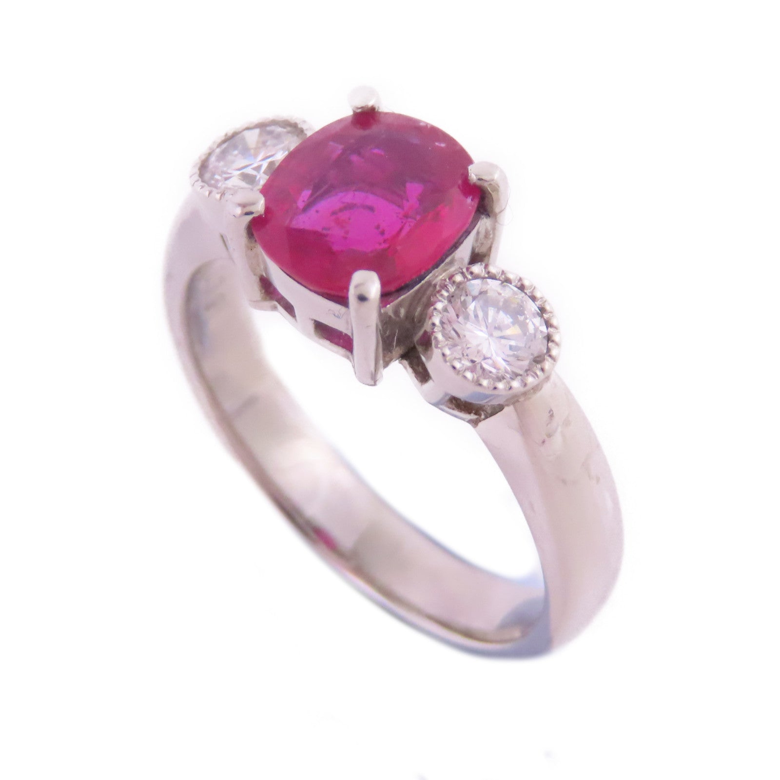 JEWELRY (PRICE DOWN) Ruby Diamond Ring US#5.5 PT900 Platinum