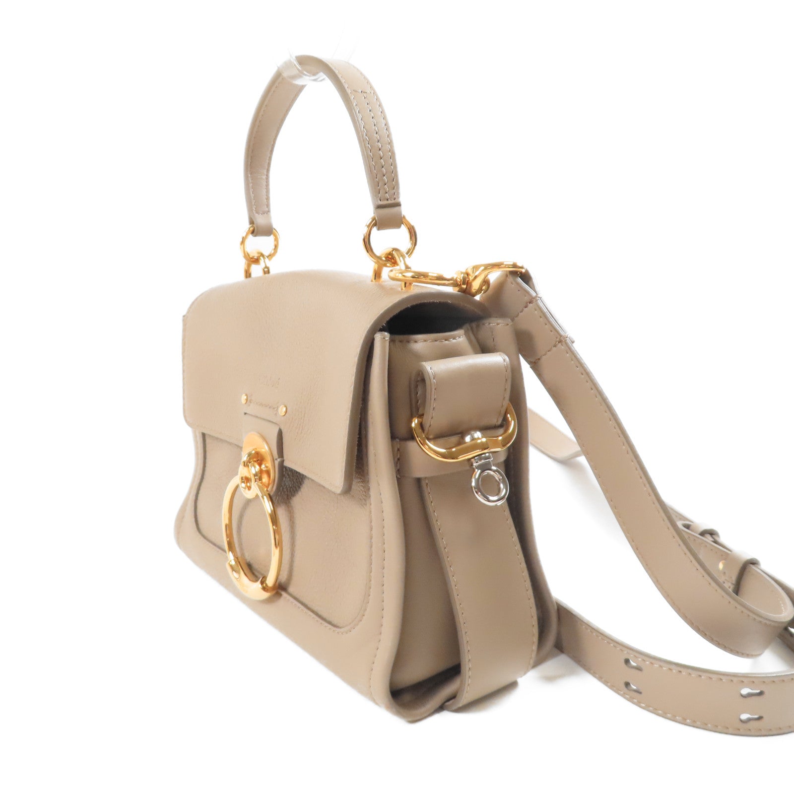 Chloe 牛皮皮革Mini Tess Day金扣手挽肩背兩用袋