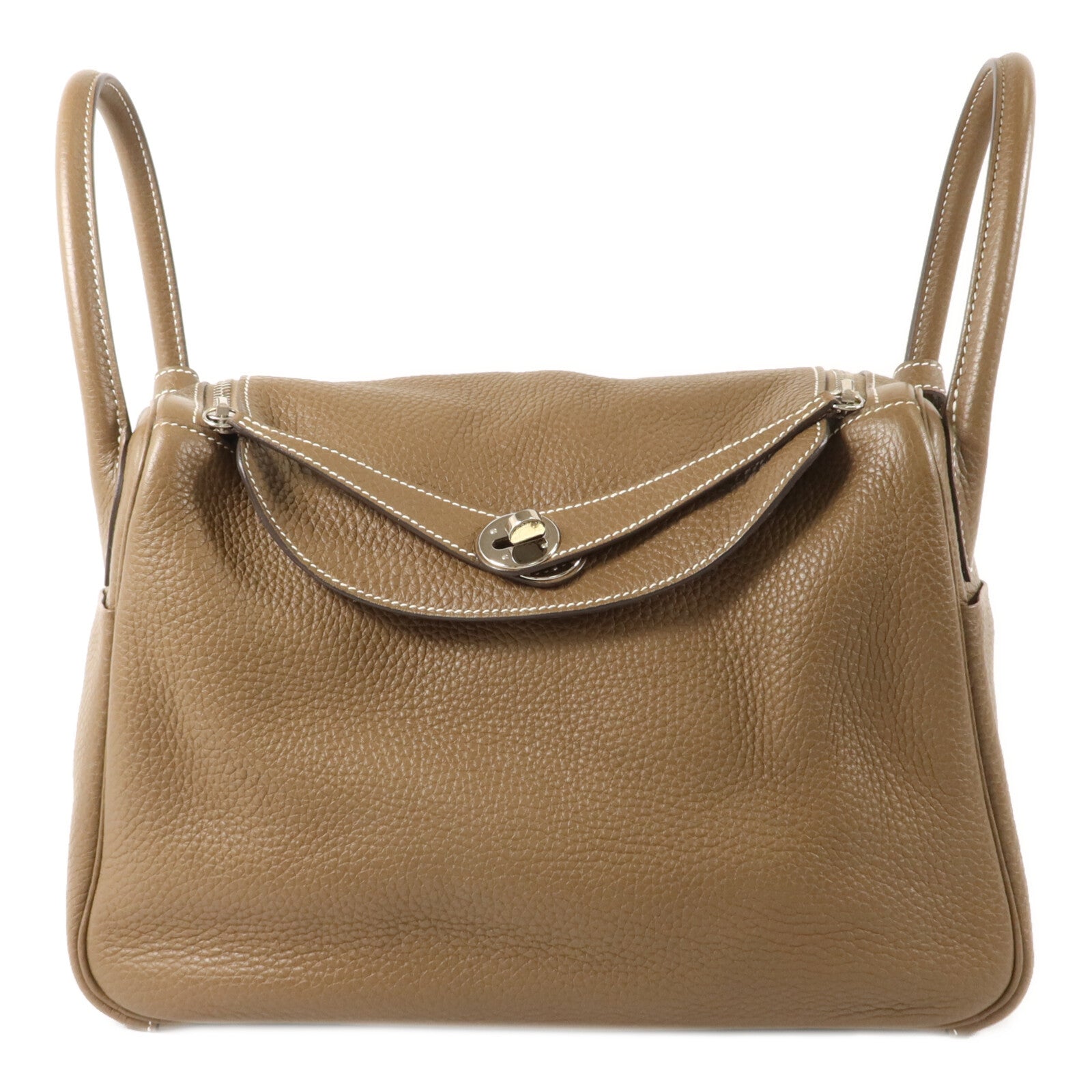 HERMES Clemence皮革Lindy 30手挽肩背兩用袋Etoupe