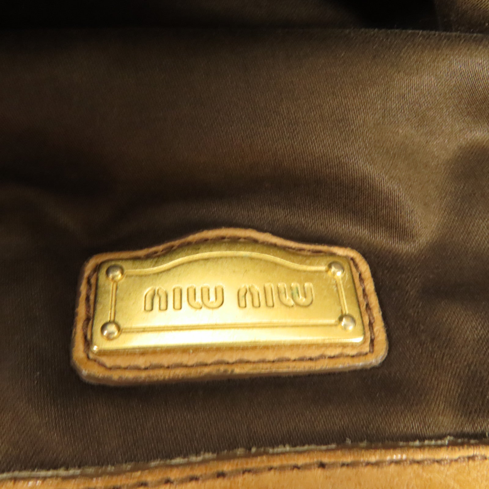 Miu Miu 牛皮皮革Shoulder Bag金扣手挽肩背兩用袋