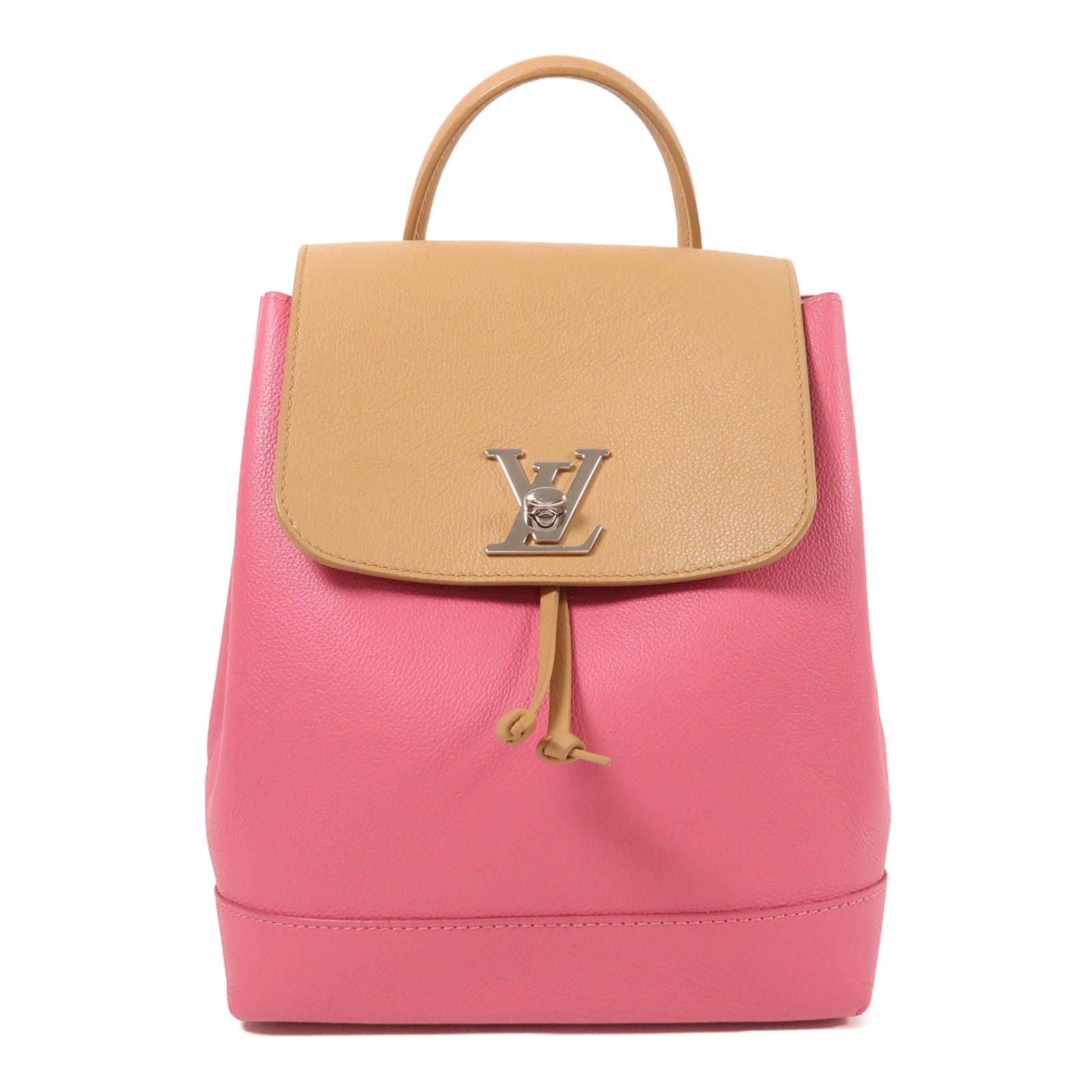 LOUIS VUITTON 皮革Lockme Backpack銀扣背包