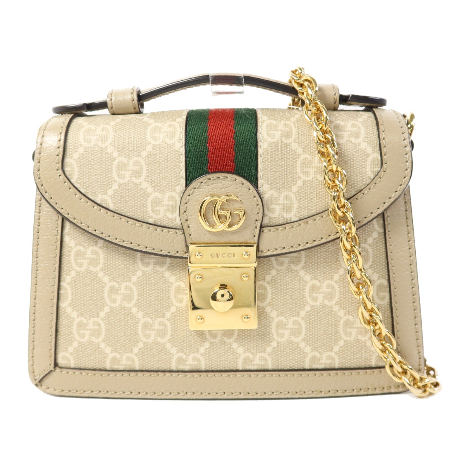 GUCCI 塗層帆布Ophidia GG Mini 2Way金扣手挽肩背兩用袋