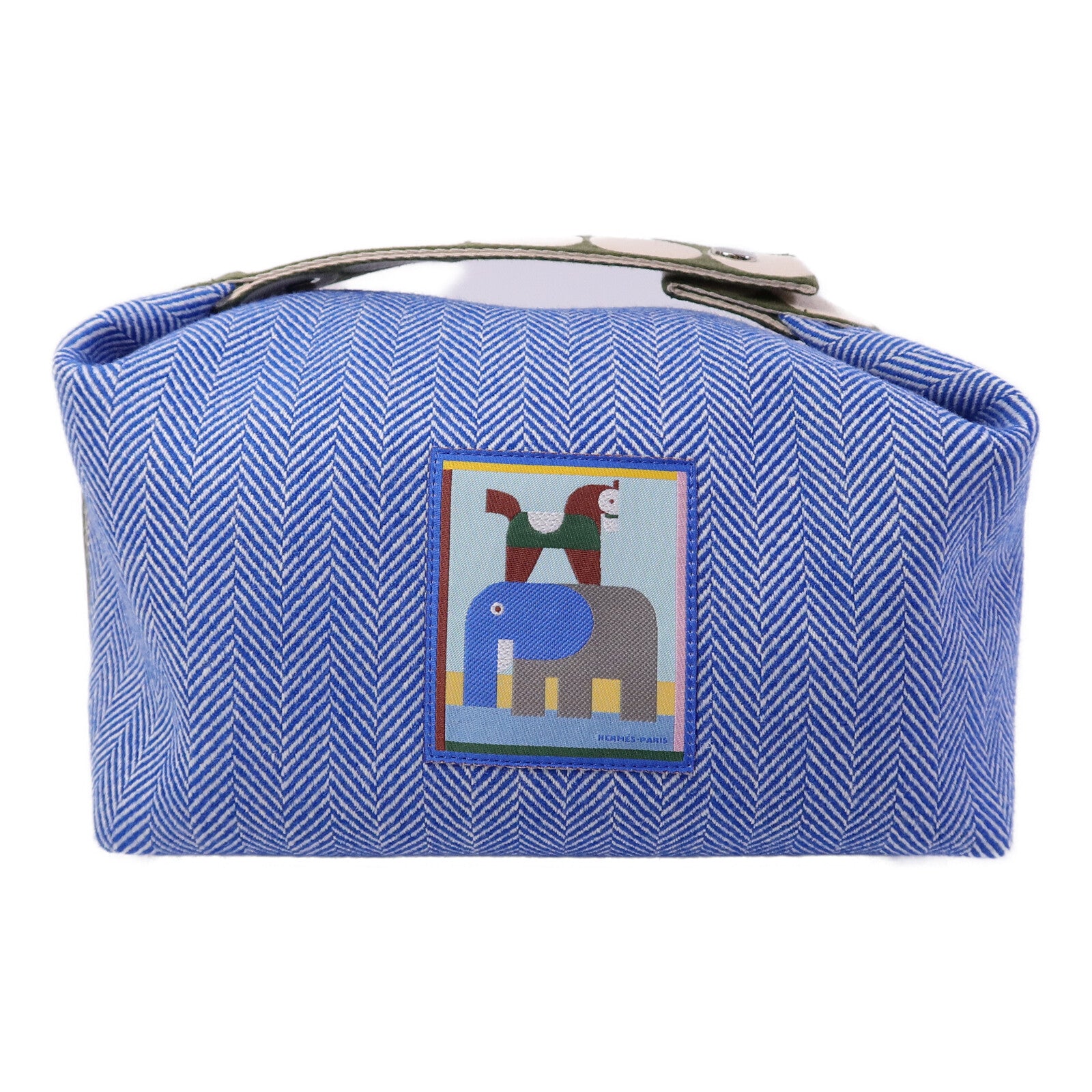HERMES 帆布Animaux Blocks Case手挽袋
