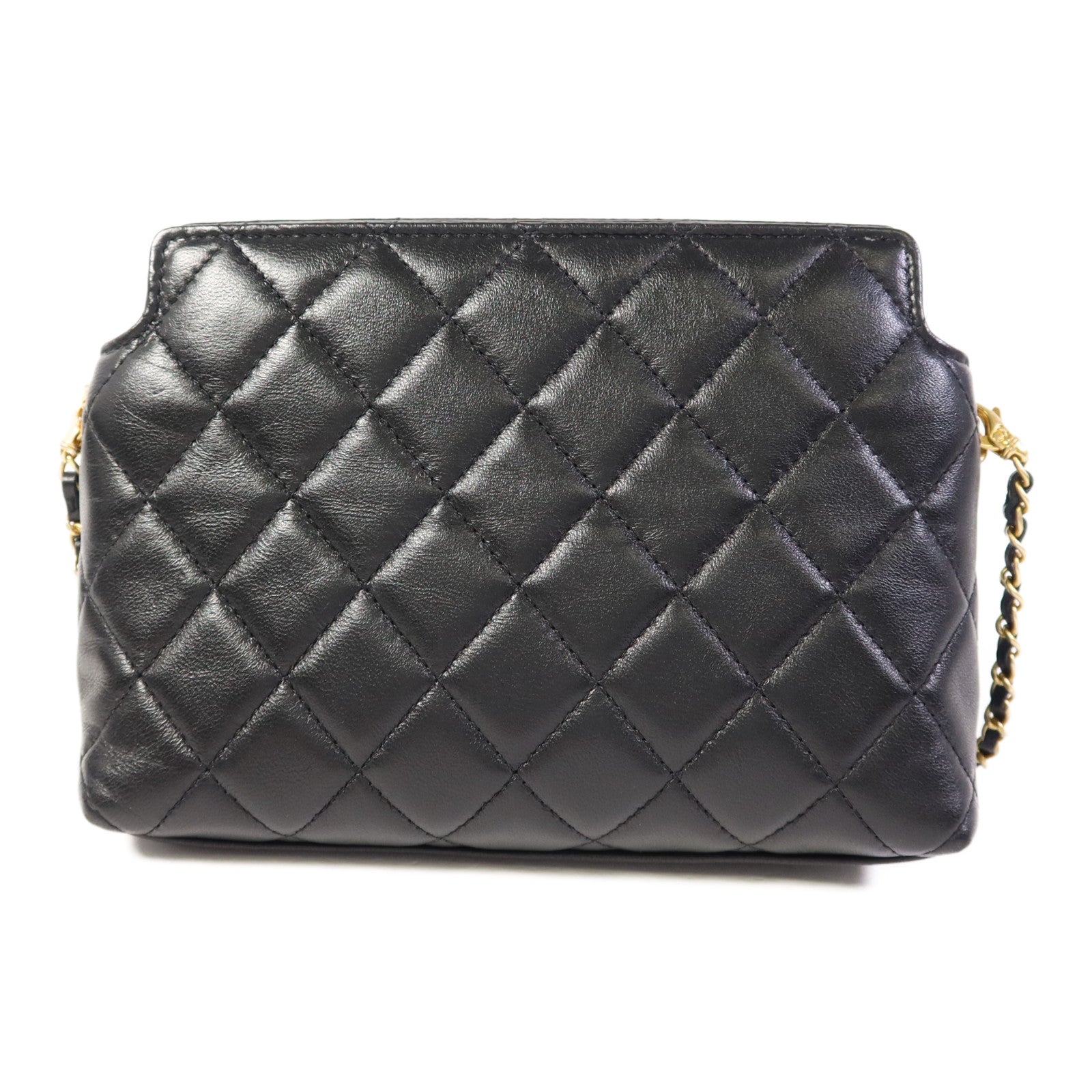 CHANEL 羊皮皮革Handbag金扣手挽袋