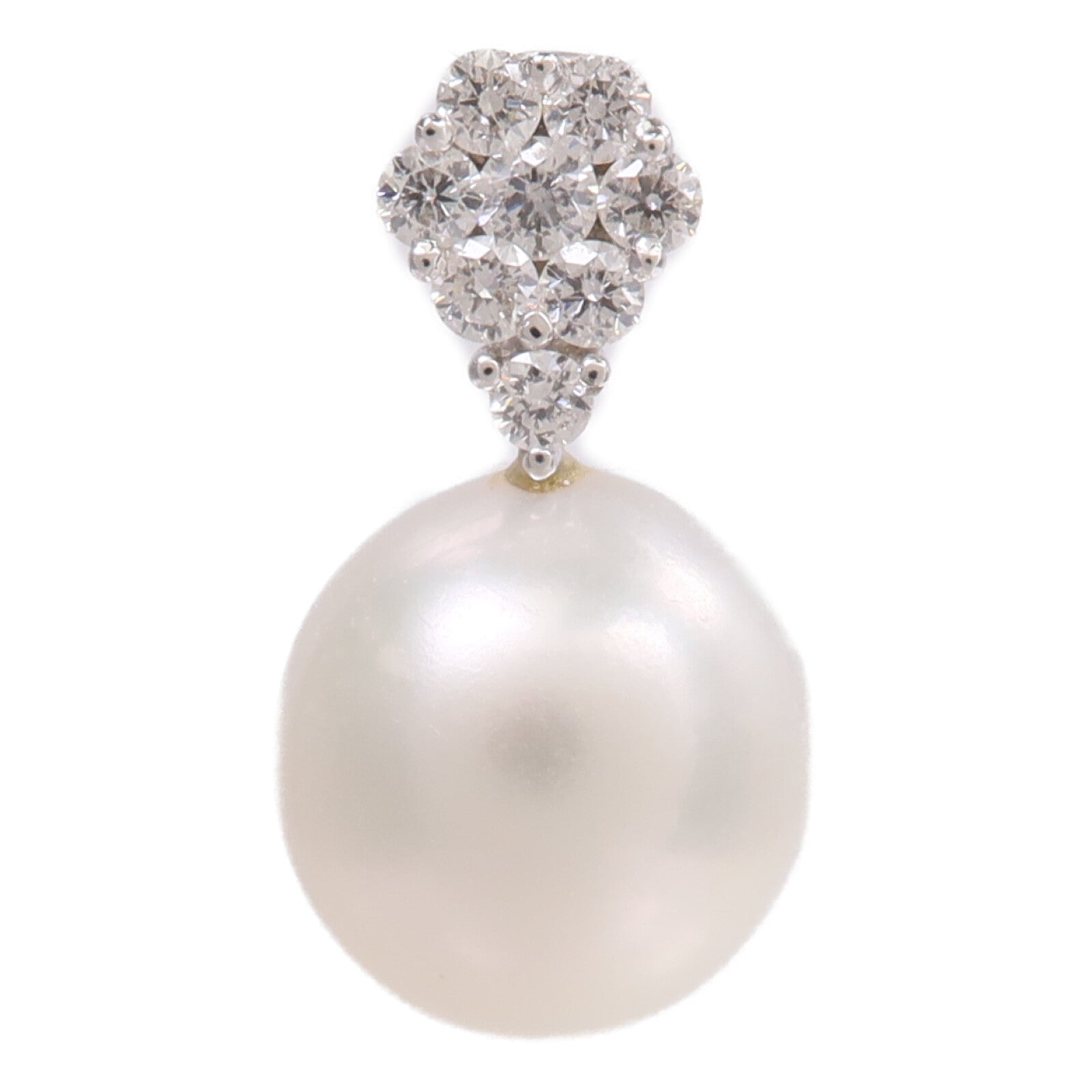 JEWELRY 18K白金Pearl Diamond Pendant Top珍珠/鑽石吊墜