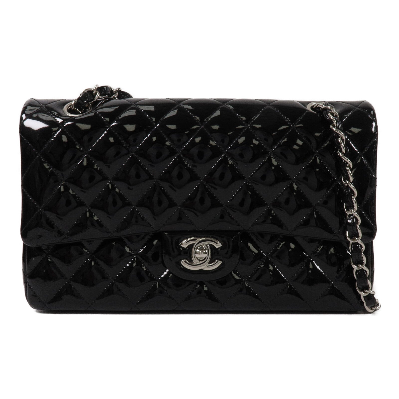 CHANEL 漆皮皮革Classic 25鏈帶肩背袋