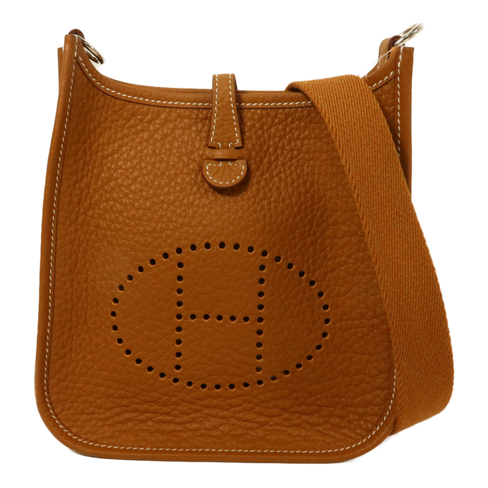 HERMES Clemence皮革Evelyne TPM肩背袋Gold