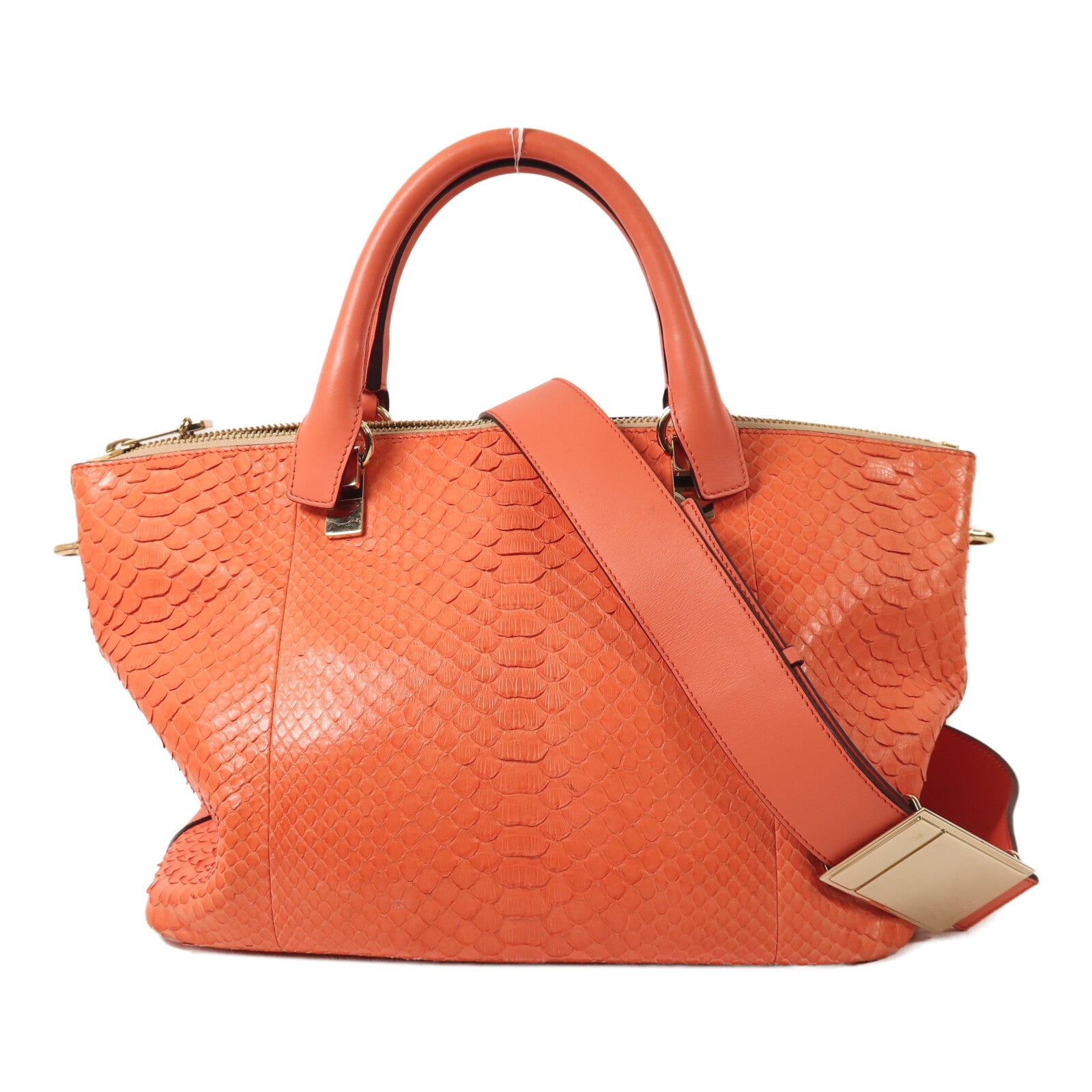 Chloe 蛇皮皮革/牛皮皮革2 way Shoulder金扣手挽肩背兩用袋