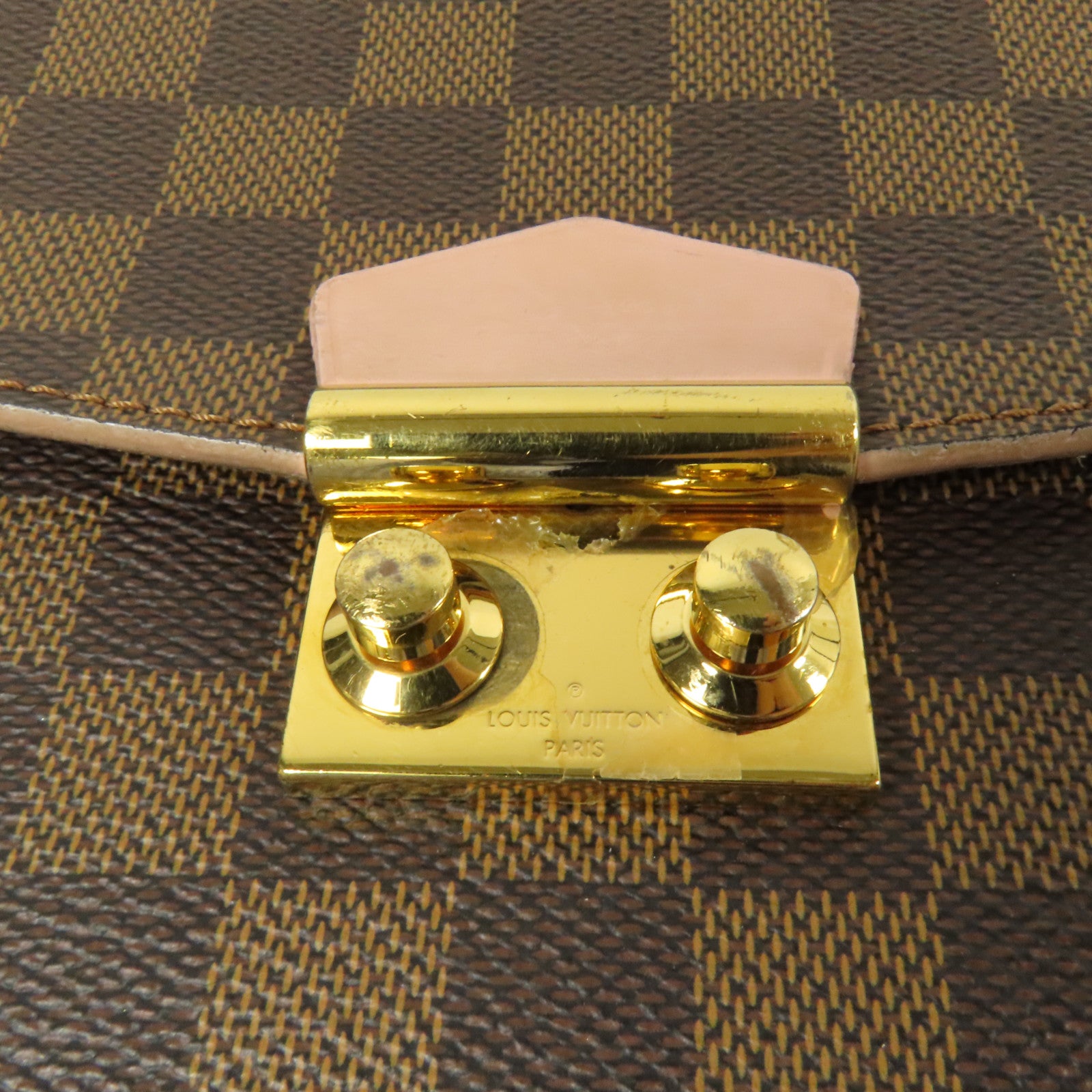 LOUIS VUITTON Damier Caissa金扣肩背袋