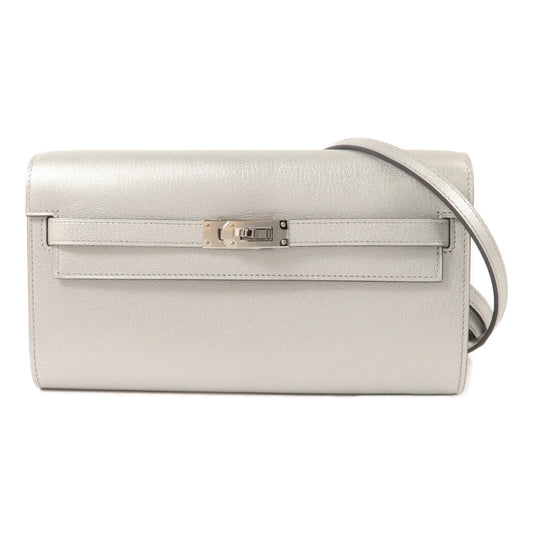 HERMES Chevre皮革Kelly To Go肩背袋Argent