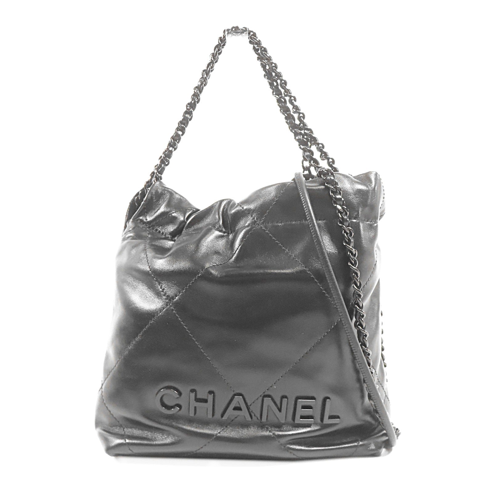 CHANEL 牛皮皮革Mini 22手挽肩背兩用袋