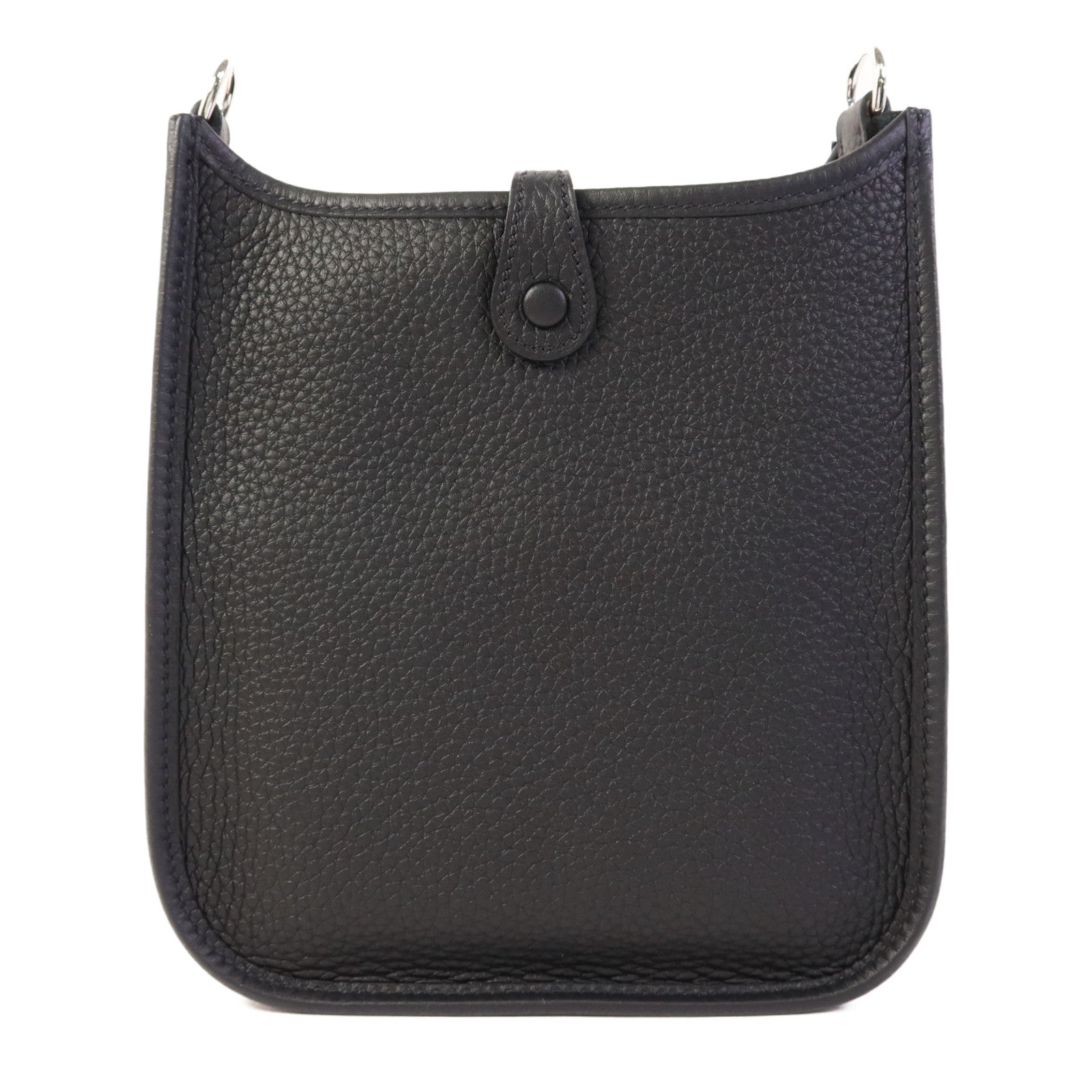 HERMES Clemence皮革Evelyne TPM銀扣肩背袋Noir