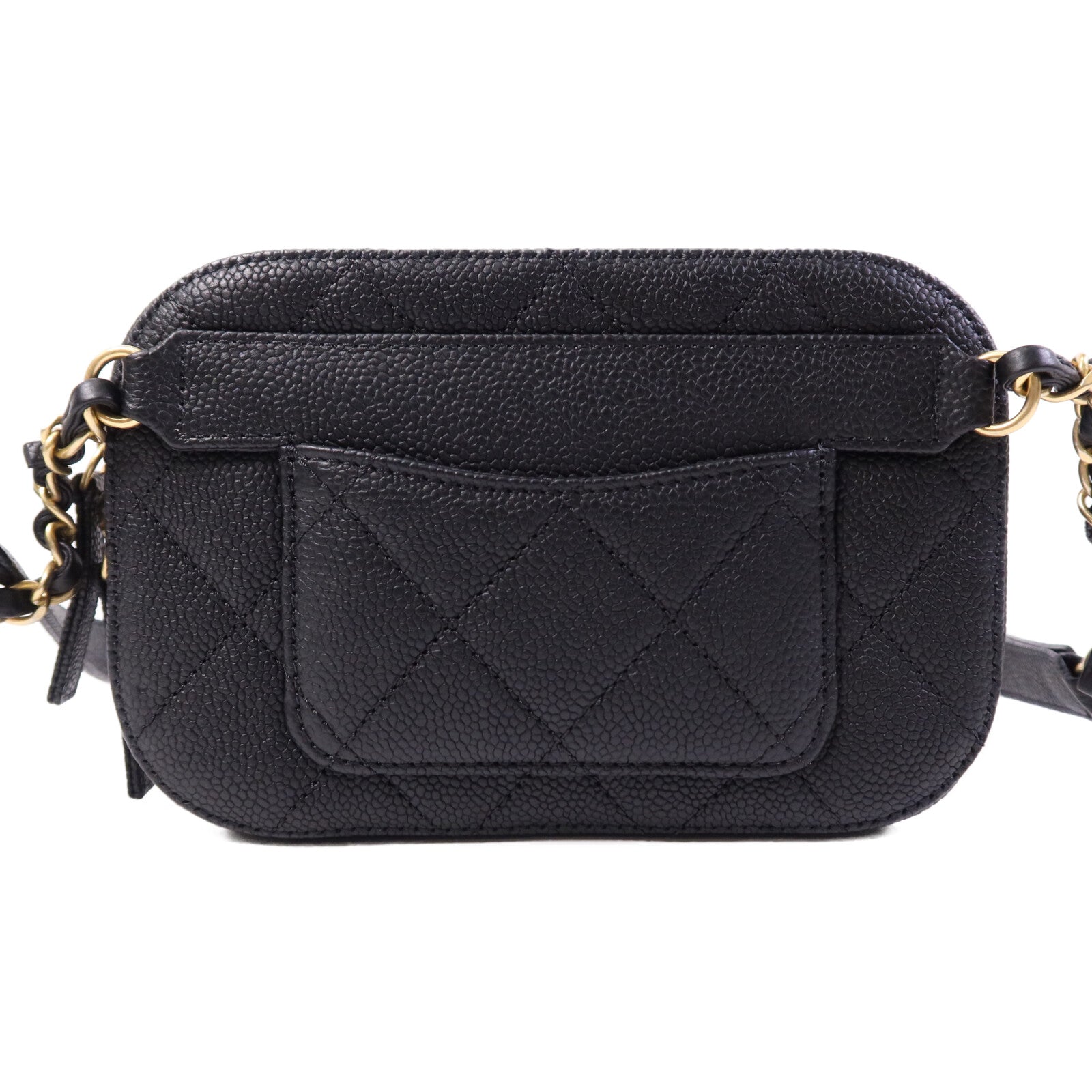 CHANEL 牛皮皮革Waist Bag金扣腰包