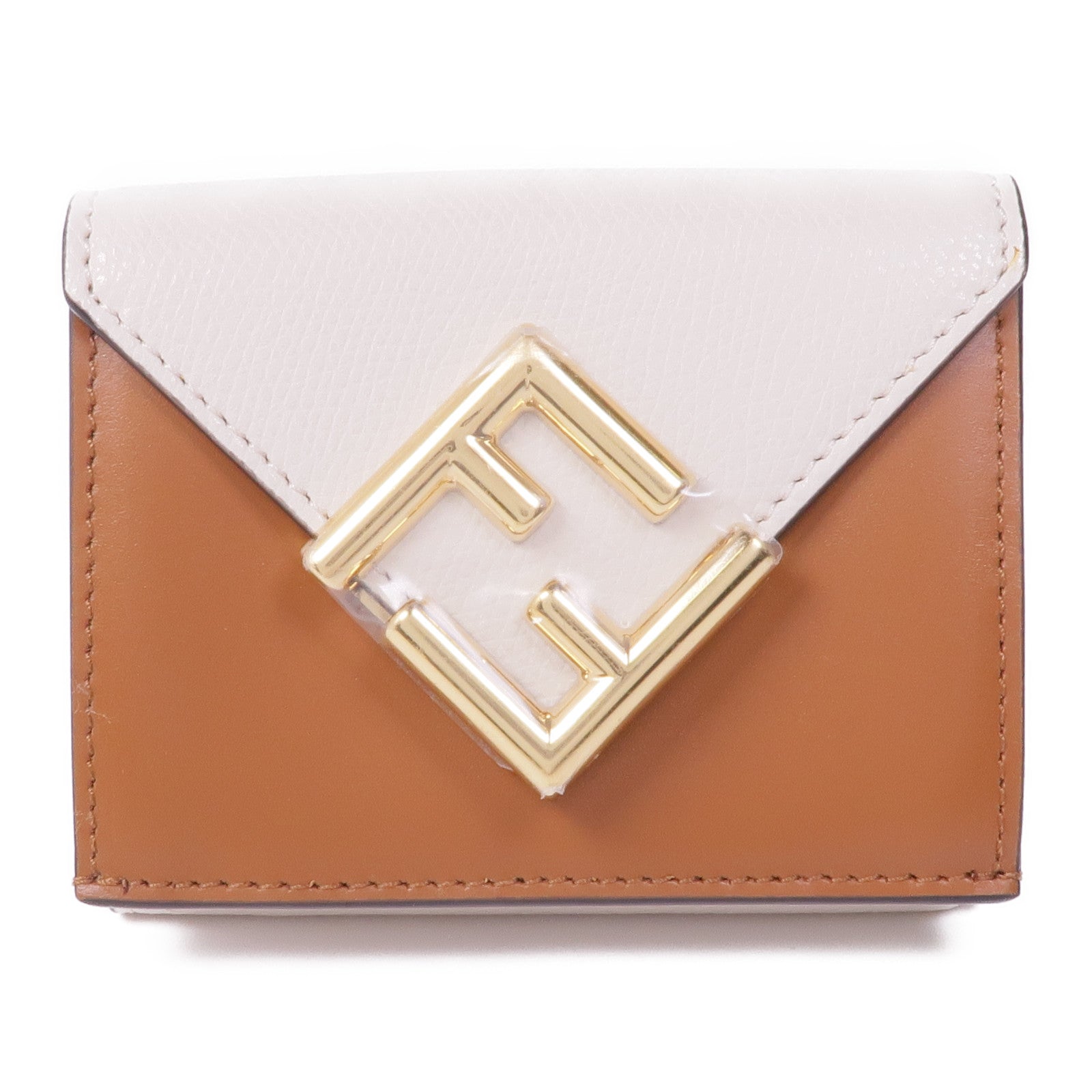 FENDI 牛皮皮革Tri-Fold Wallet金扣錢包