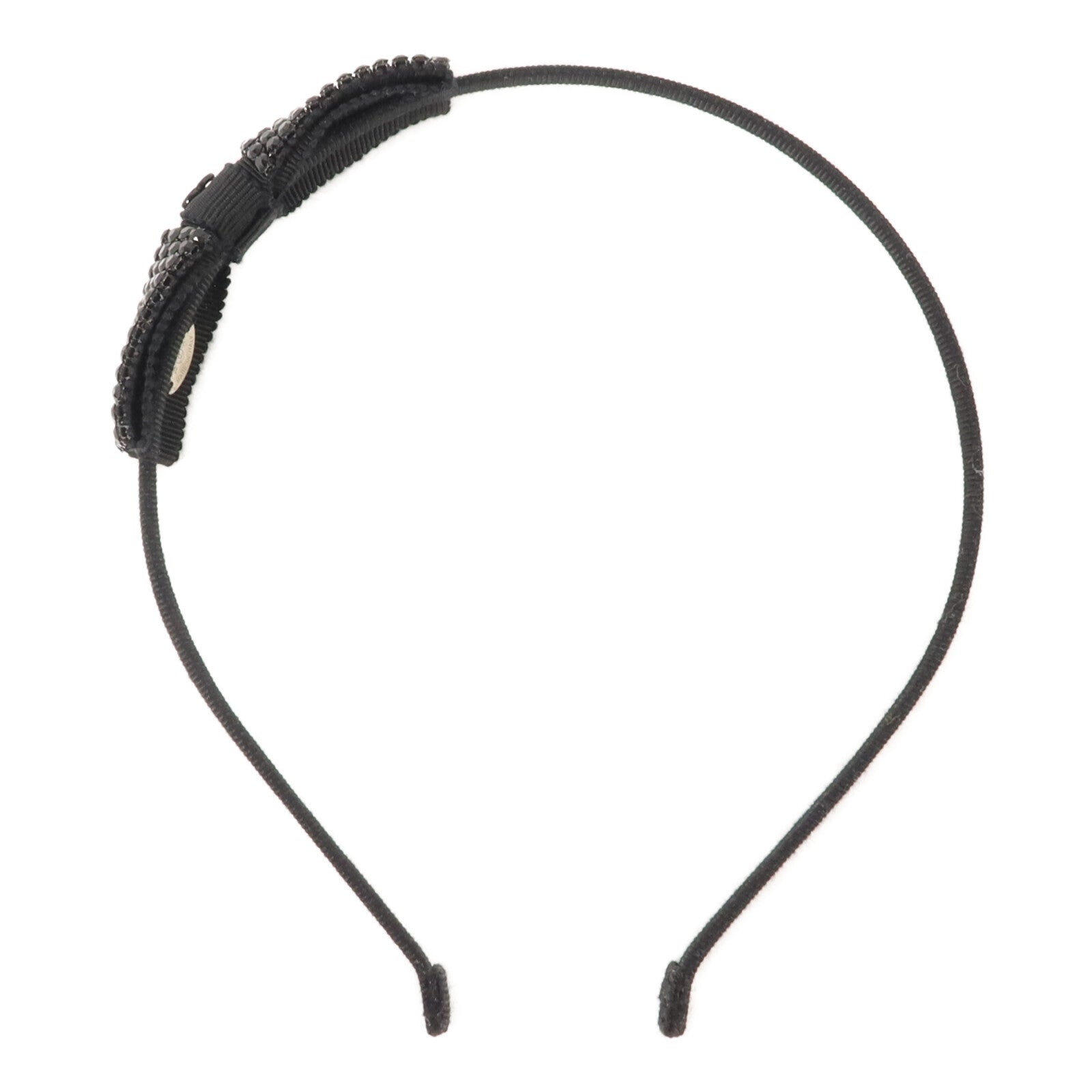 CHANEL Grosgrain/Strass CC Strass Bow Headband頭箍