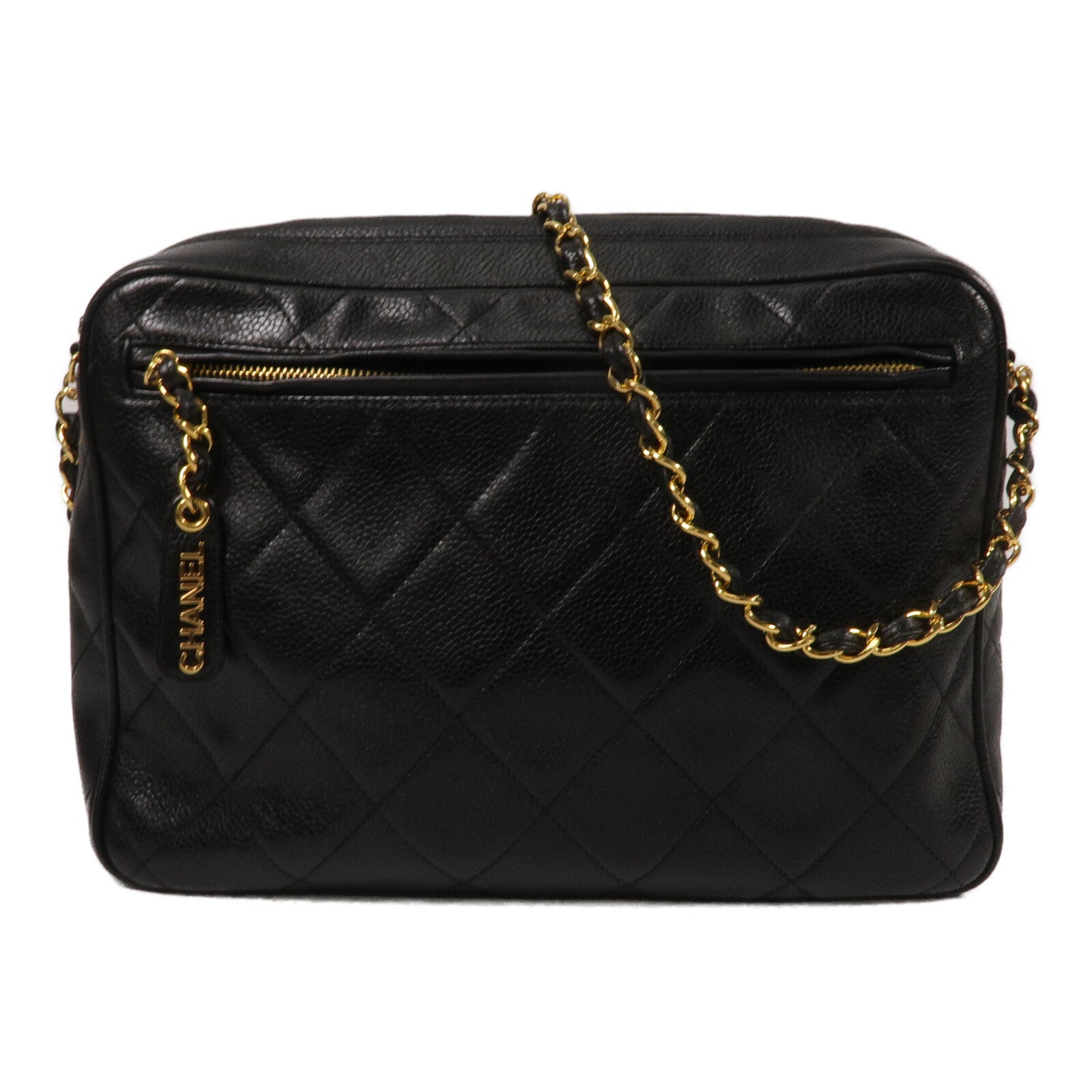 CHANEL 牛皮皮革Vintage Chain Shoulder鏈帶肩背袋
