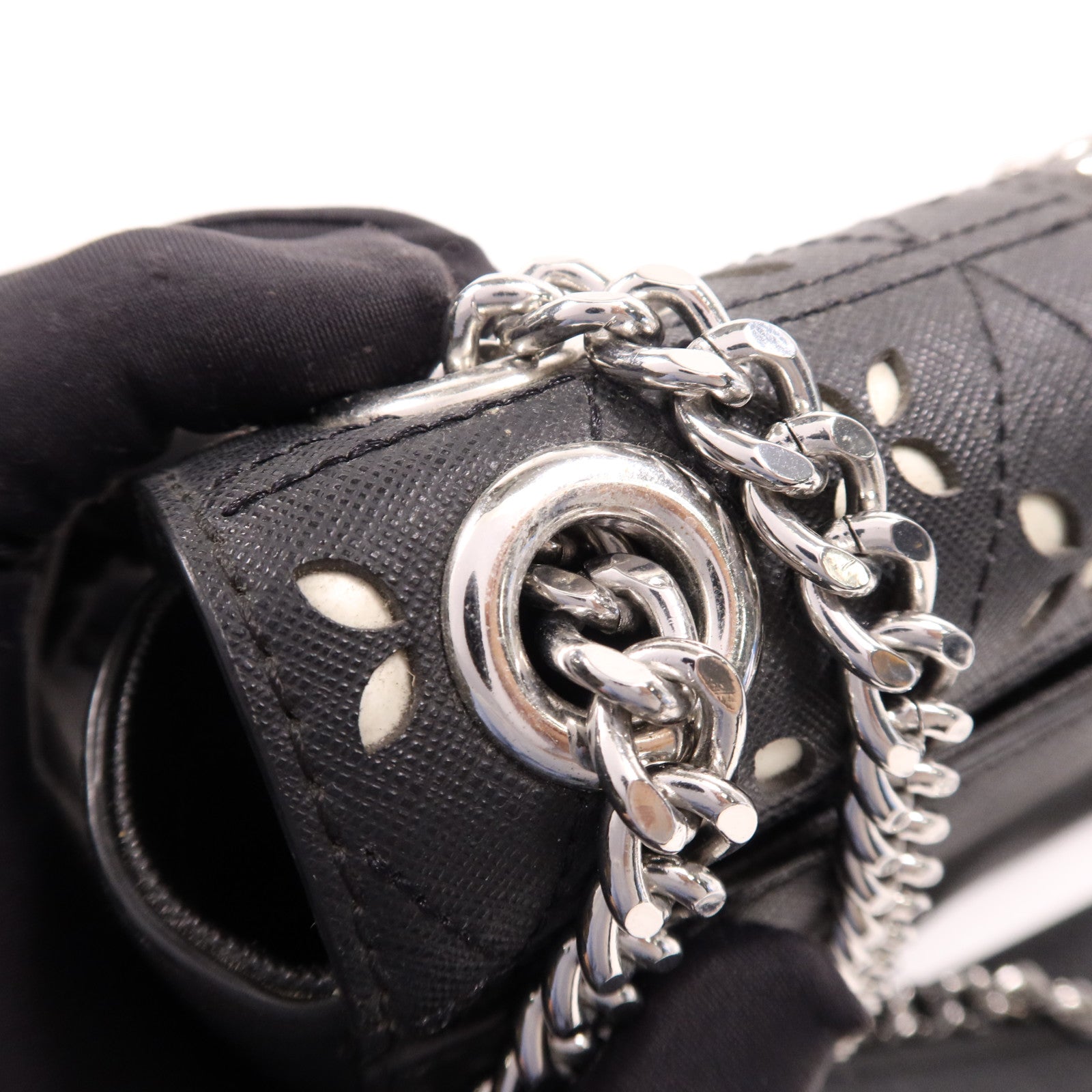 Michael Kors 牛皮皮革Chain Shoulder銀扣鏈帶肩背袋