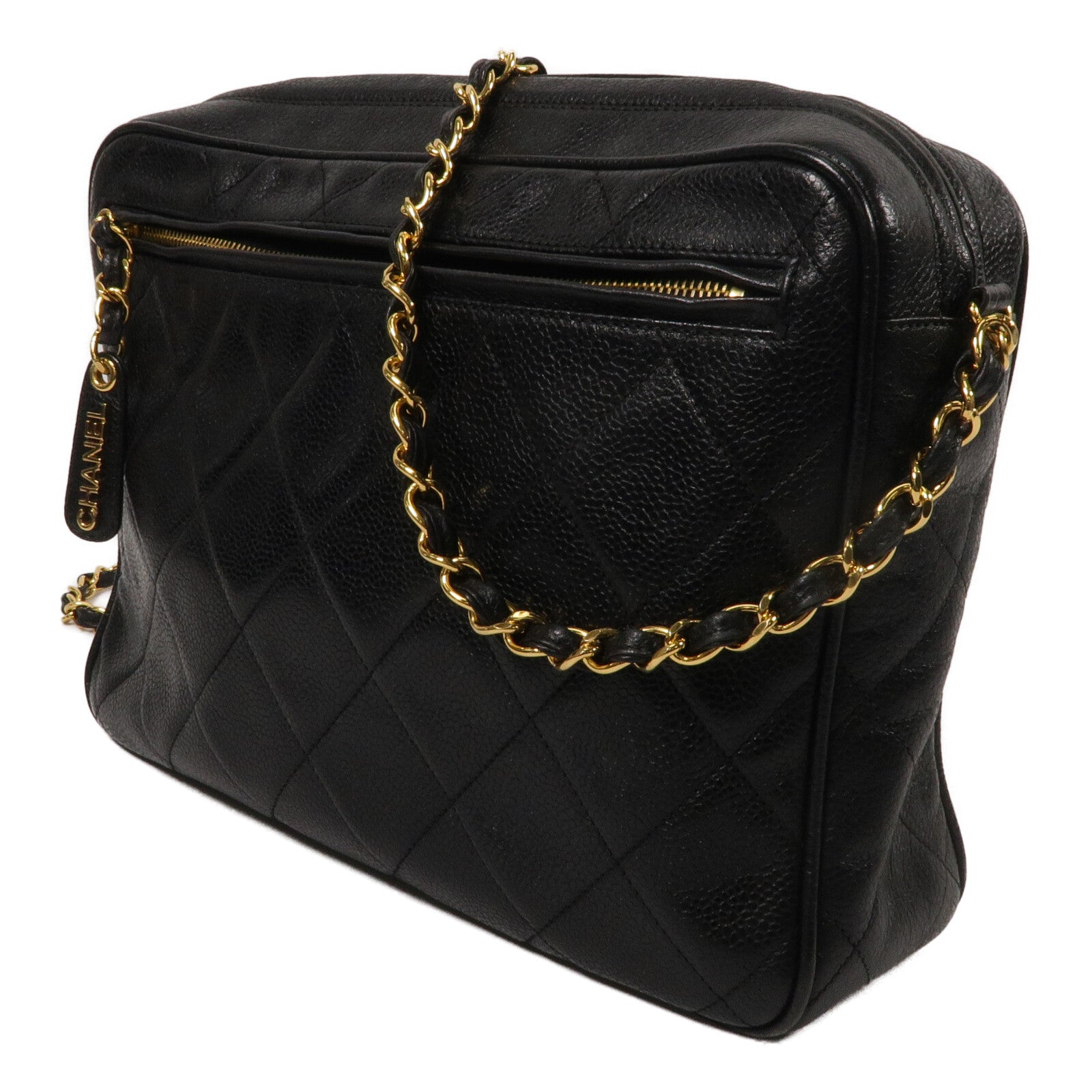 CHANEL 牛皮皮革Vintage Chain Shoulder鏈帶肩背袋