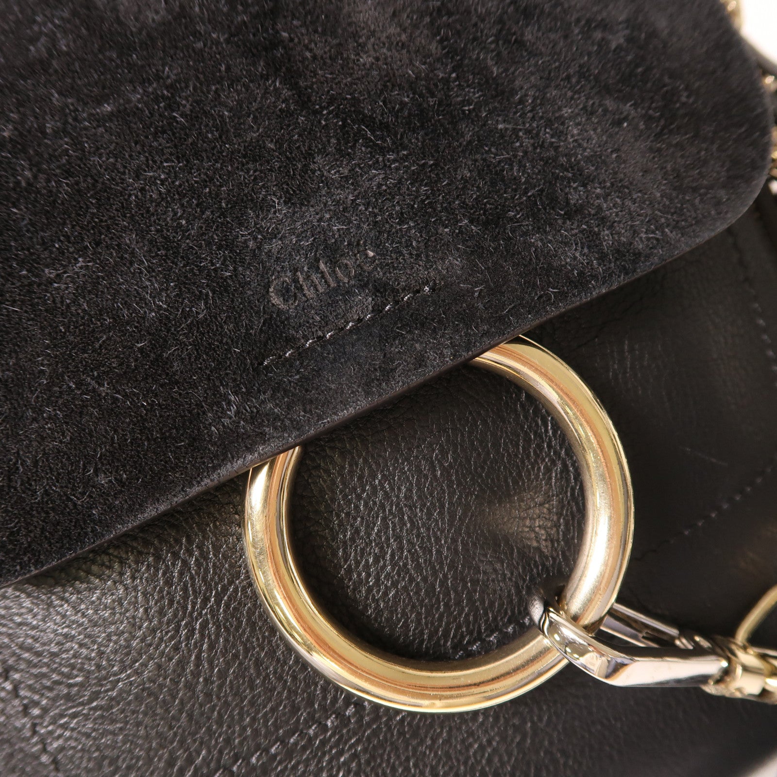 Chloe 牛皮皮革Backpack金扣背包