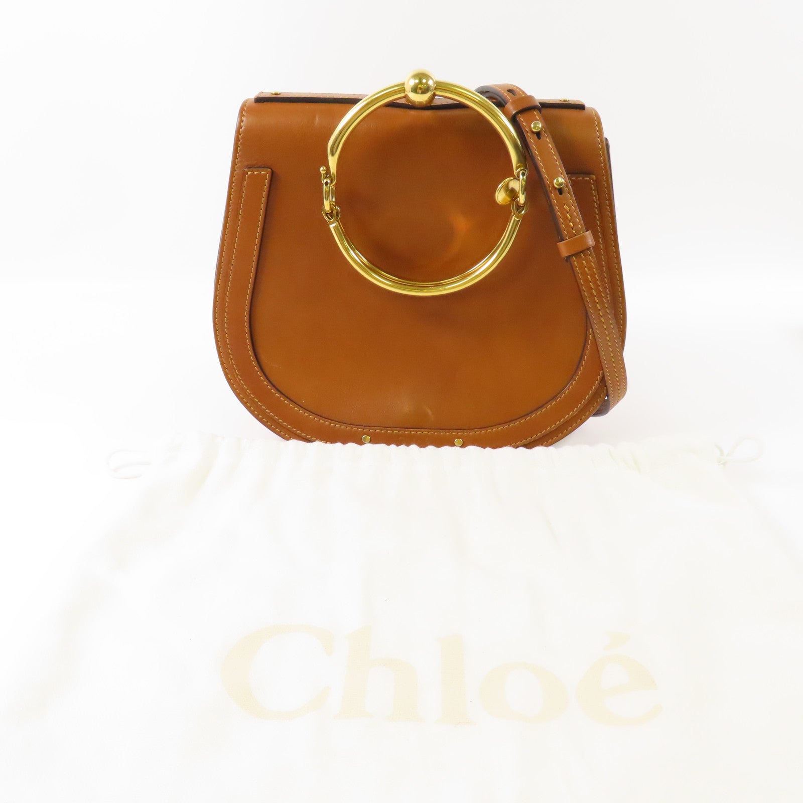 Chloe 牛皮皮革Nile Bag金扣肩背袋