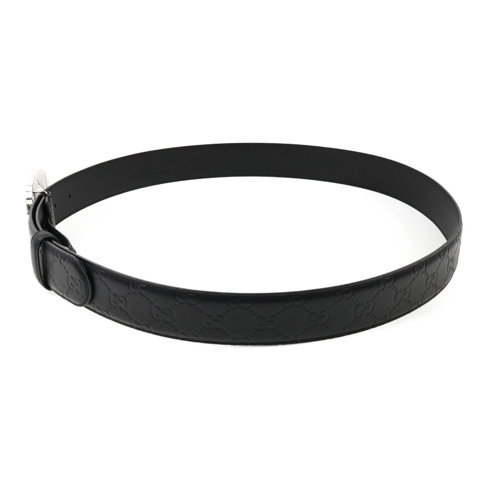 GUCCI 牛皮皮革Belt銀扣皮帶