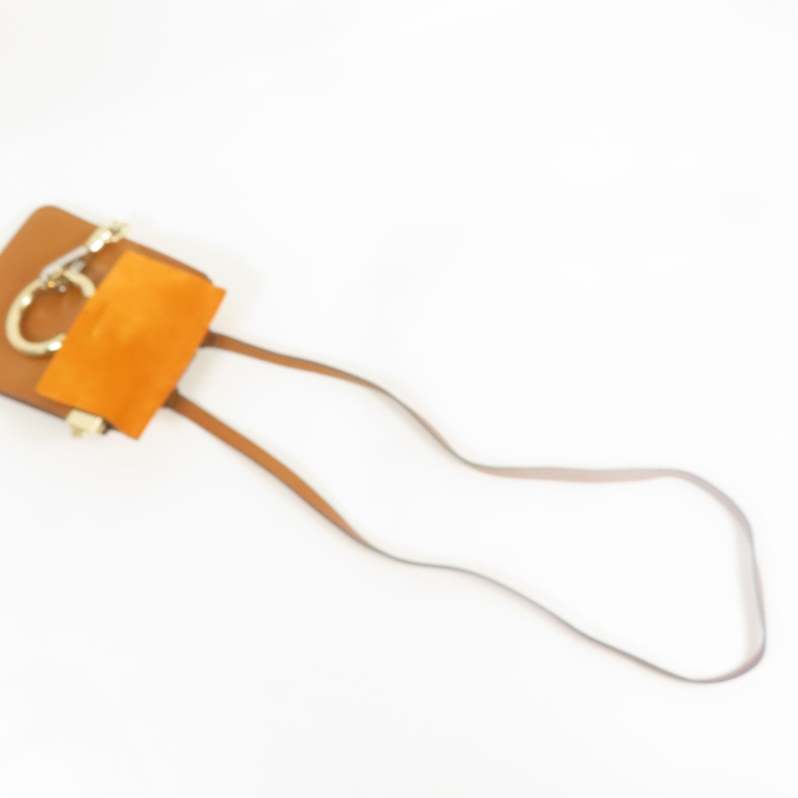 Chloe 牛皮/麂皮皮革Faye金扣肩背袋