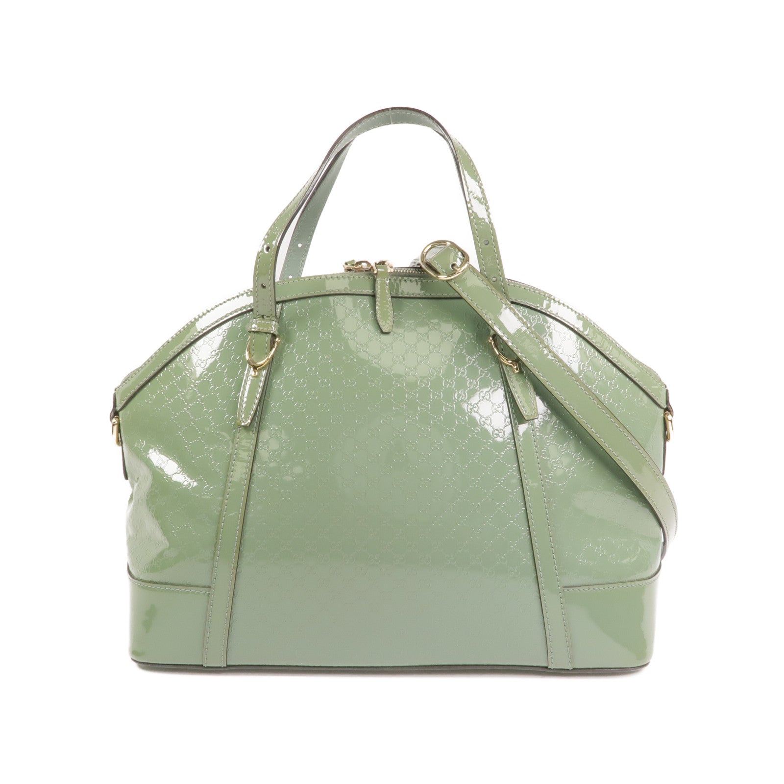 GUCCI 漆皮皮革2 Way Shoulder金扣手挽肩背兩用袋