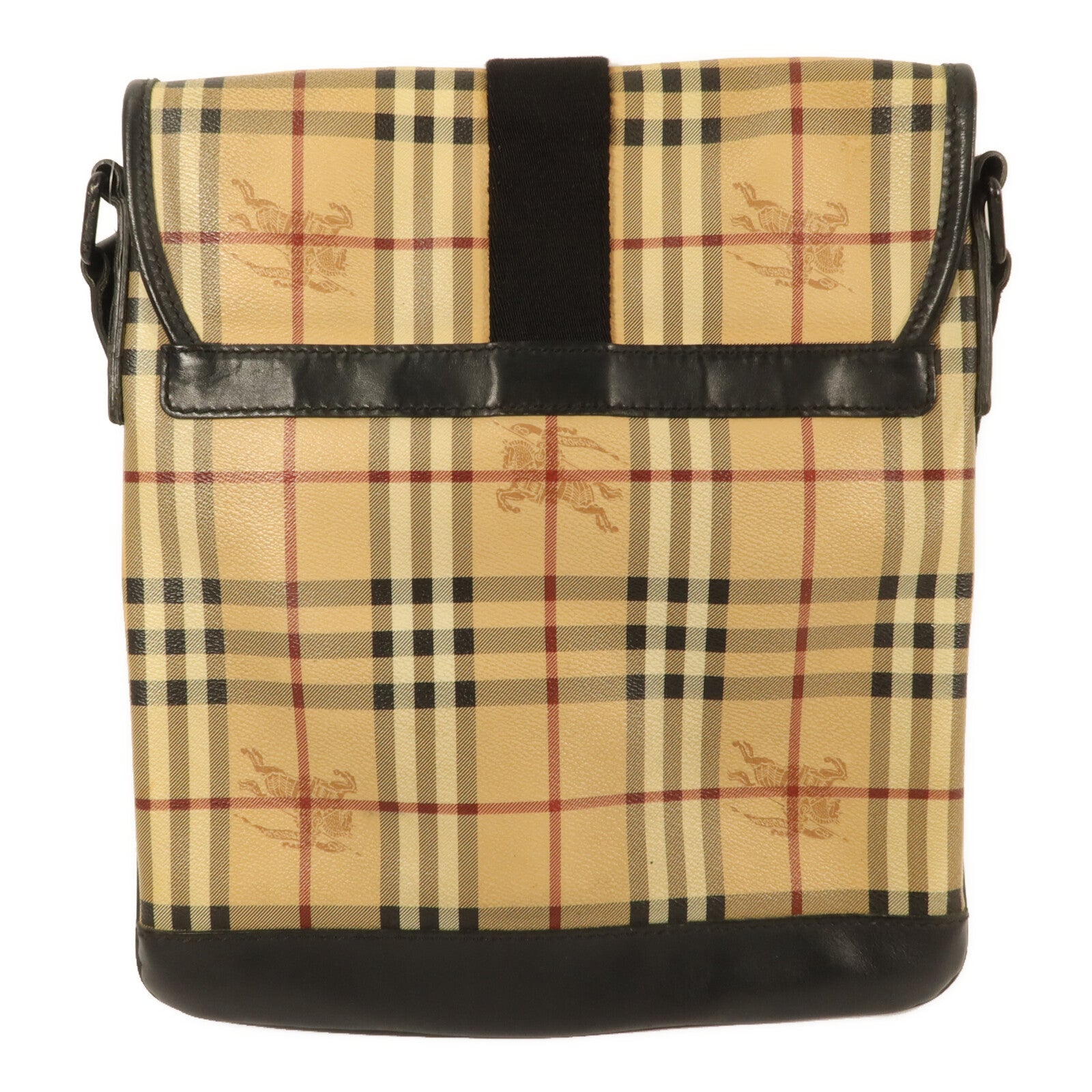 BURBERRY 塗層帆布Haymarket Check Messenger肩背袋