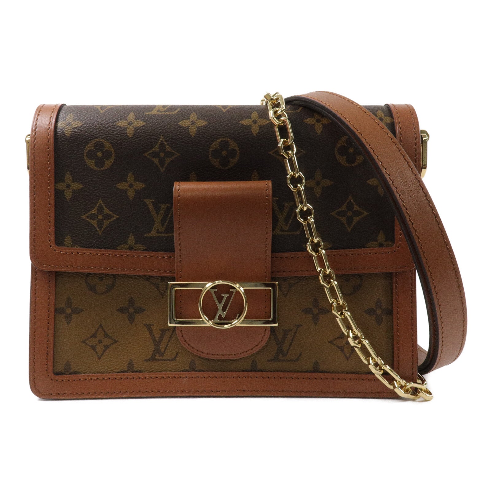 LOUIS VUITTON Monogram Reverse Dauphine MM肩背袋