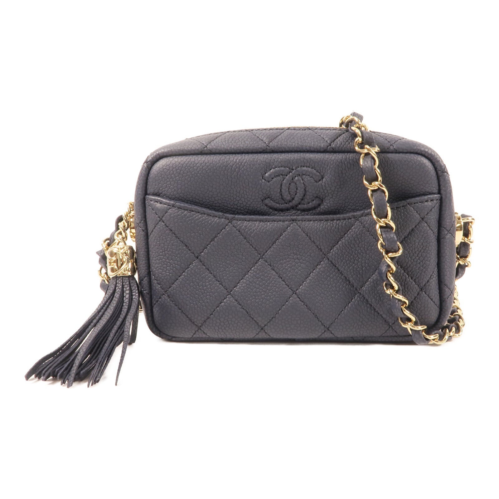 CHANEL 【激減優惠】牛皮皮革Chain Shoulder金扣鏈帶肩背袋