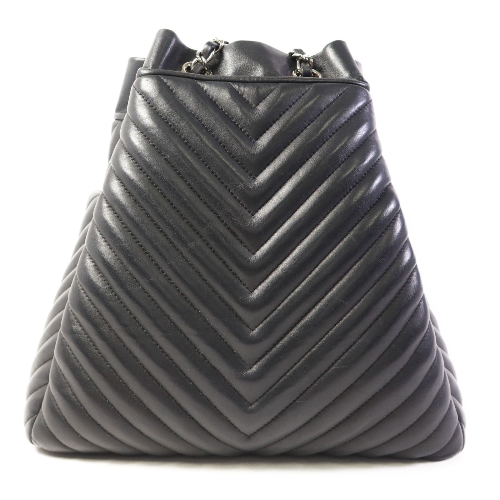 CHANEL 羊皮皮革Shoulder Bag銀扣肩背袋