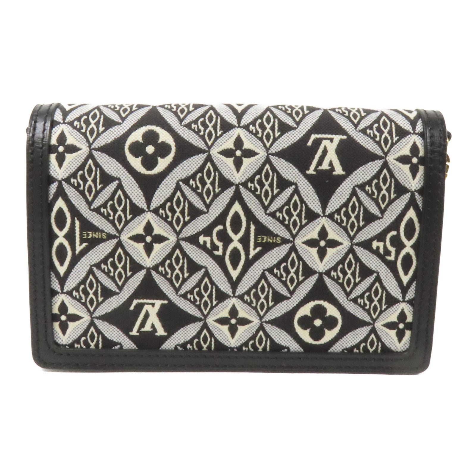 LOUIS VUITTON Monogram Jacquard Since 1854 Dauphine Chain Wallet金扣鏈帶肩背袋