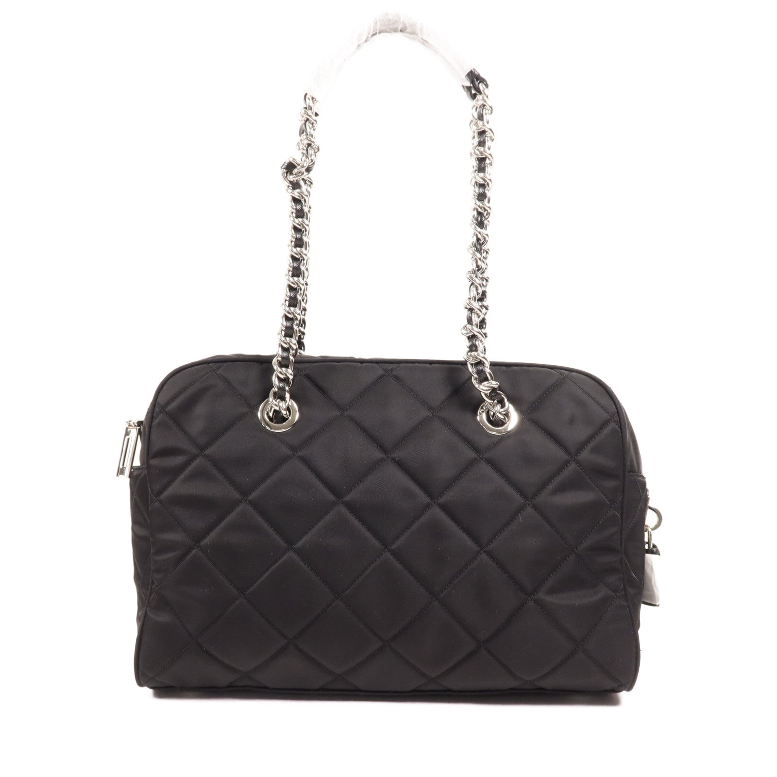 PRADA 尼龍Shoulder Bag銀扣鏈帶肩背袋