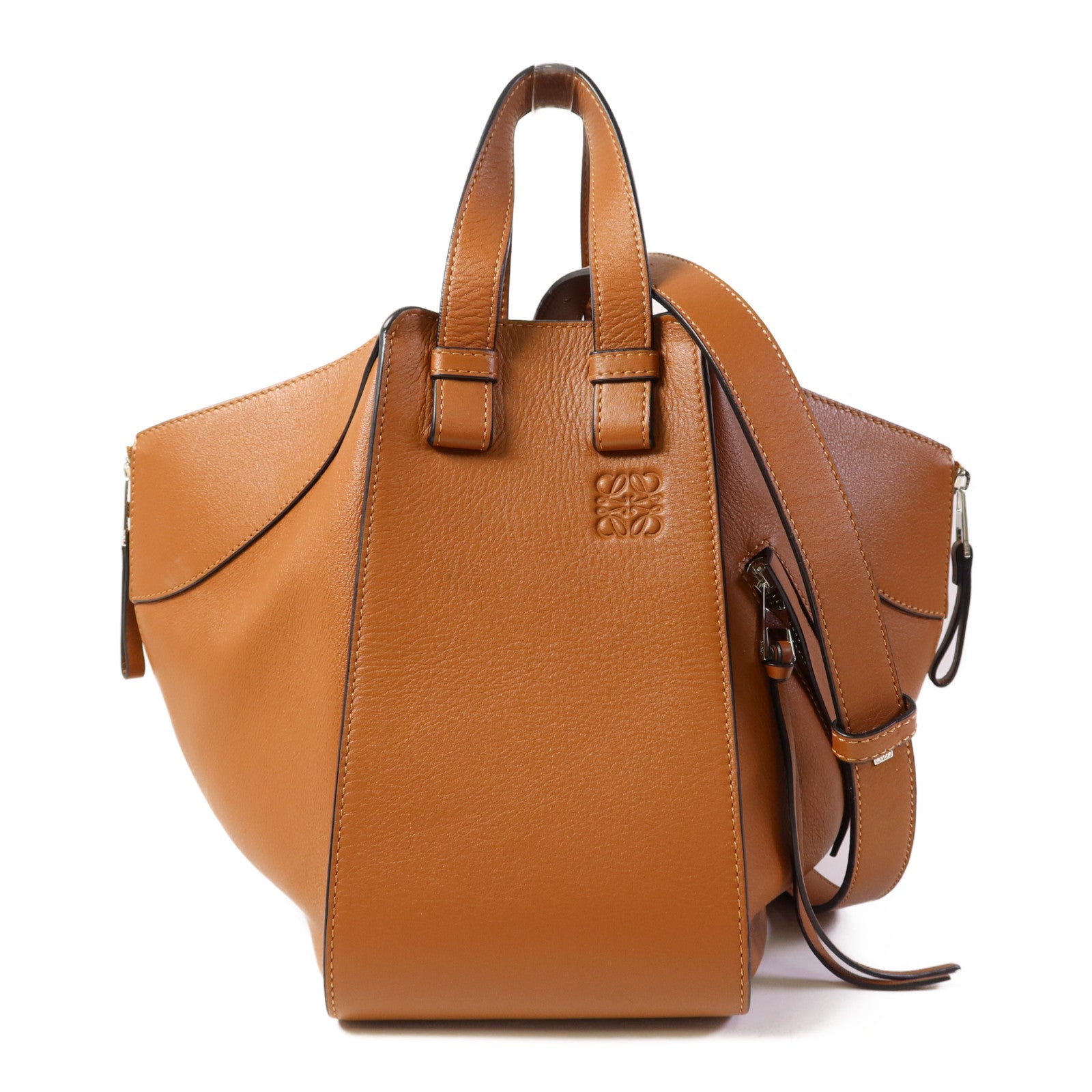 LOEWE 牛皮皮革Hammock Small銀扣手挽肩背兩用袋